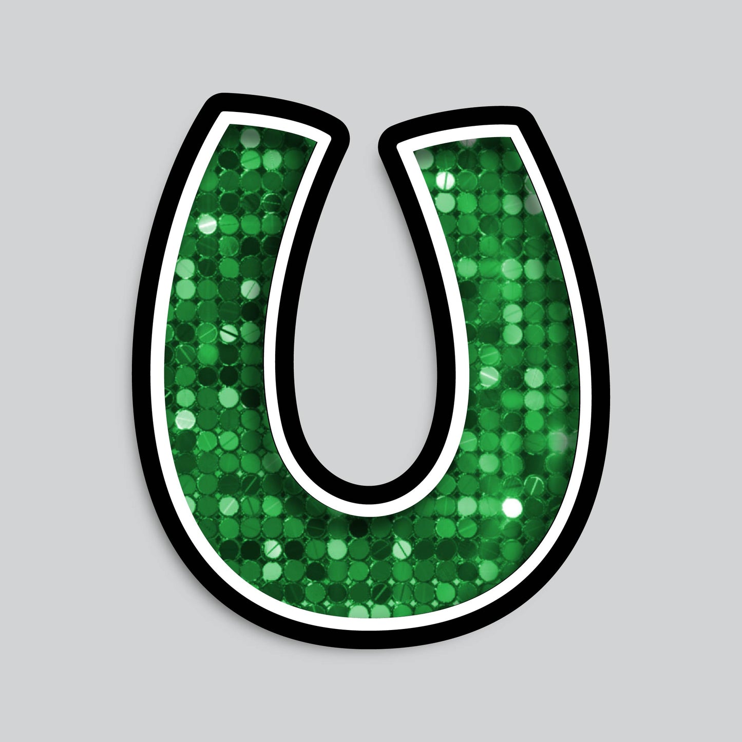 23.5” INDIVIDUAL BOUNCY SEQUIN GREEN SHADOW LETTERS