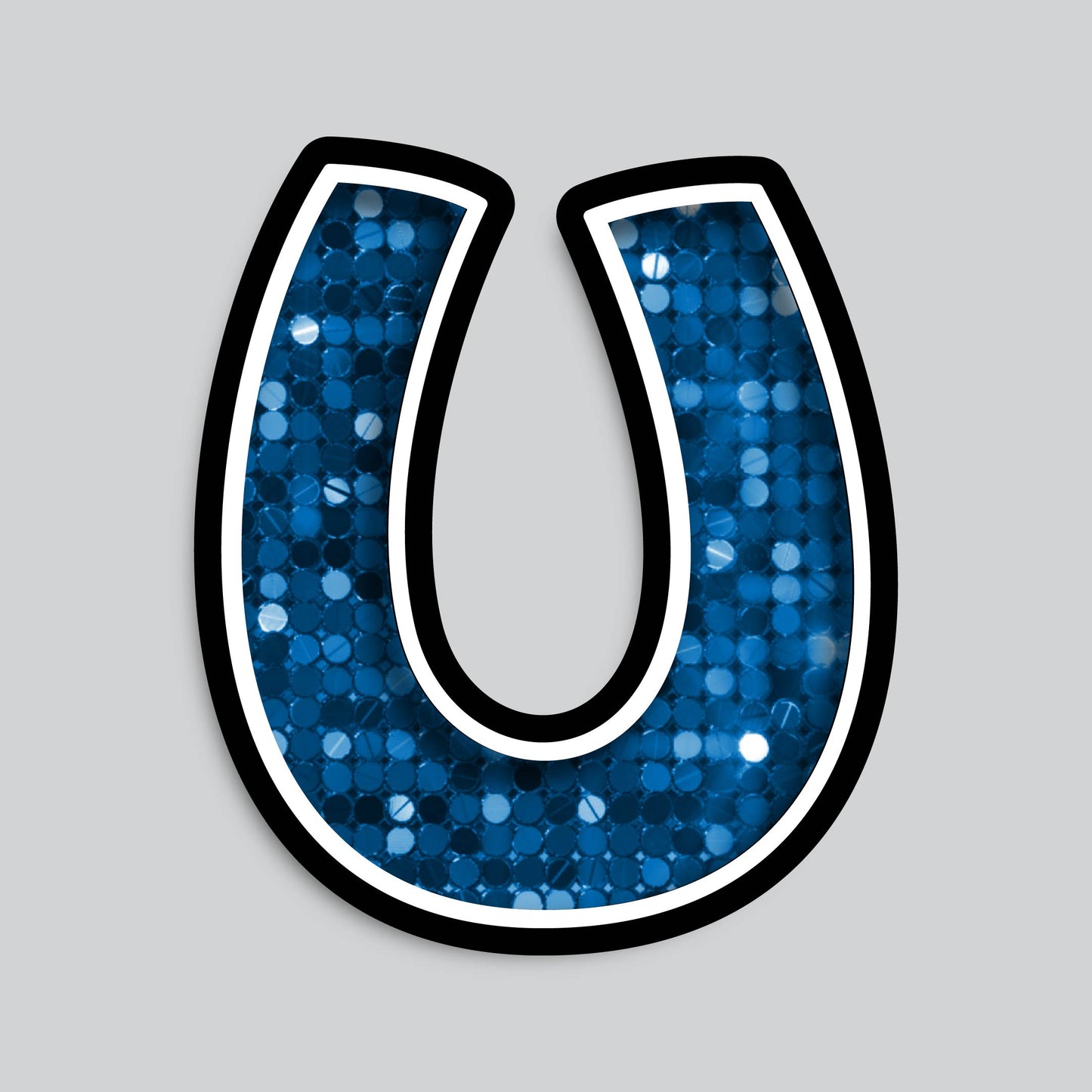 23.5” INDIVIDUAL BOUNCY BLUE SEQUIN SHADOW LETTERS