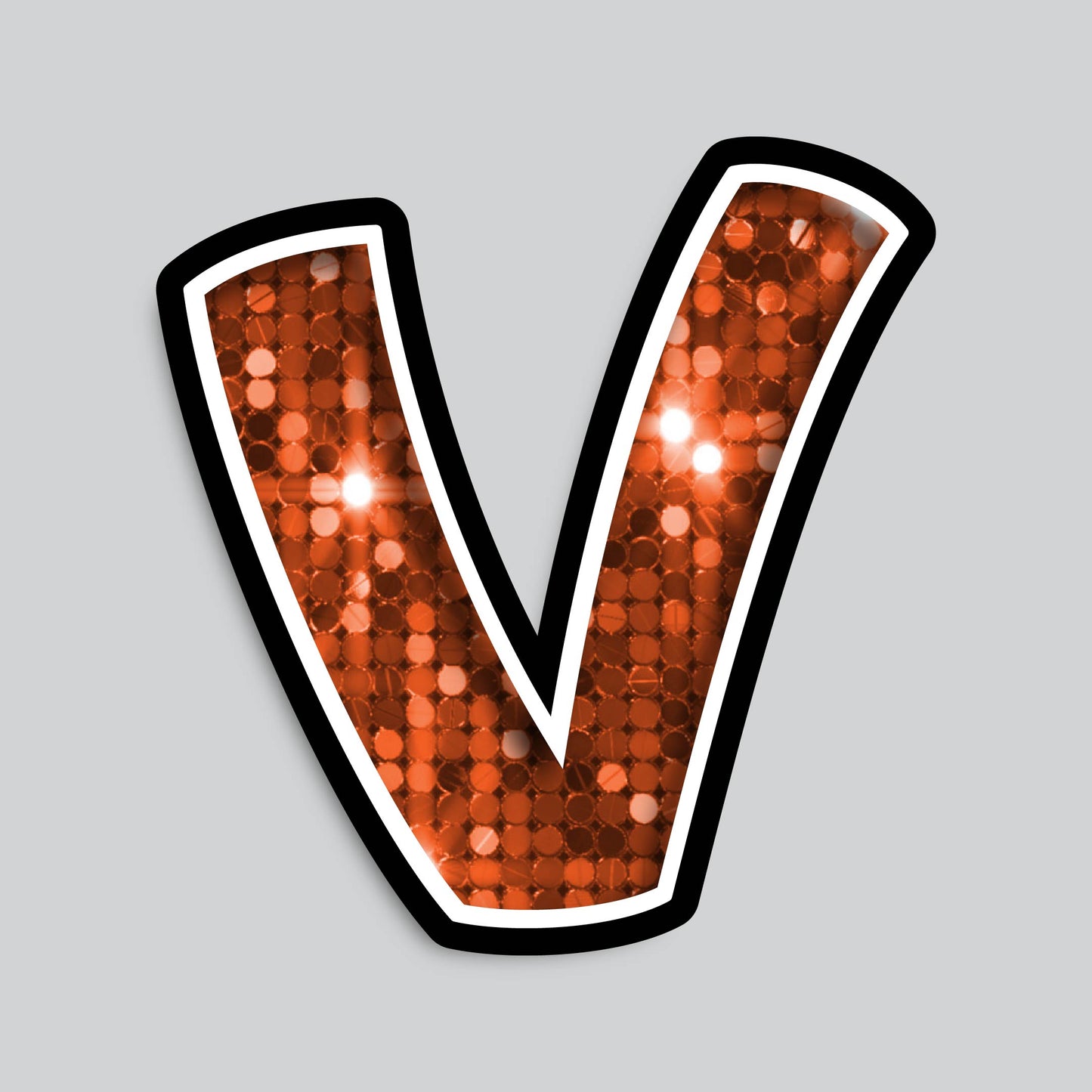 23.5” INDIVIDUAL BOUNCY ORANGE SEQUIN SHADOW LETTERS