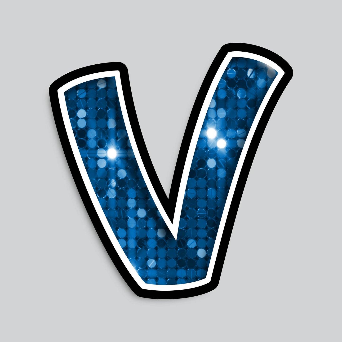 23.5” INDIVIDUAL BOUNCY BLUE SEQUIN SHADOW LETTERS