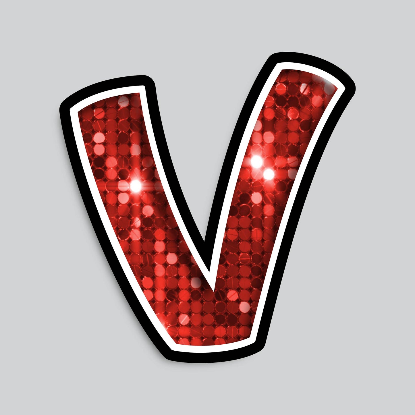 23.5” INDIVIDUAL BOUNCY SEQUIN RED SHADOW LETTERS