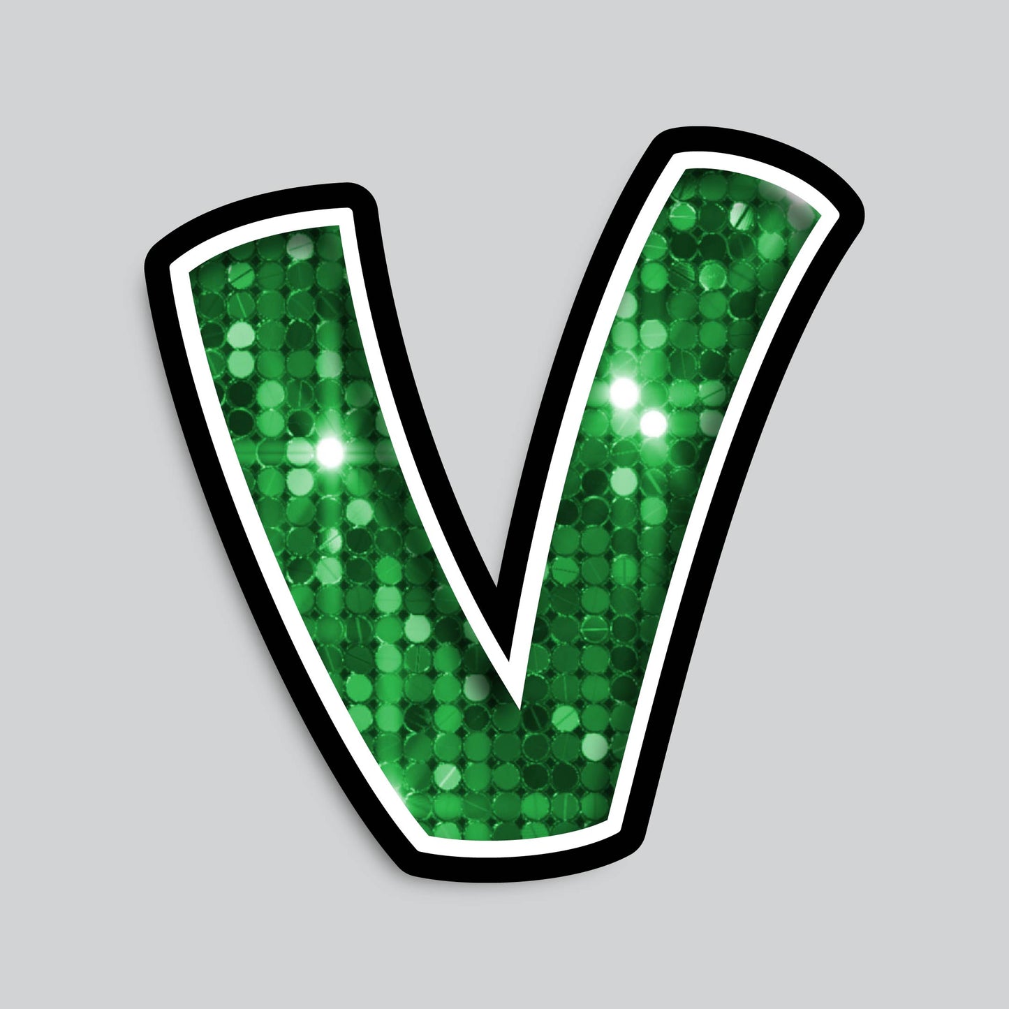 23.5” INDIVIDUAL BOUNCY SEQUIN GREEN SHADOW LETTERS