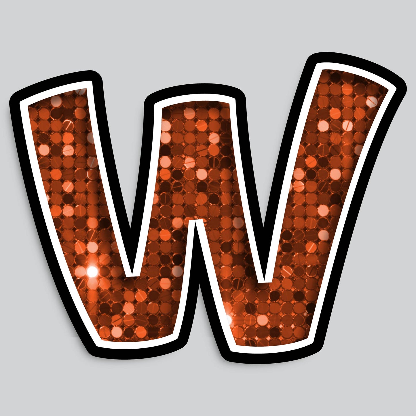 23.5” INDIVIDUAL BOUNCY ORANGE SEQUIN SHADOW LETTERS