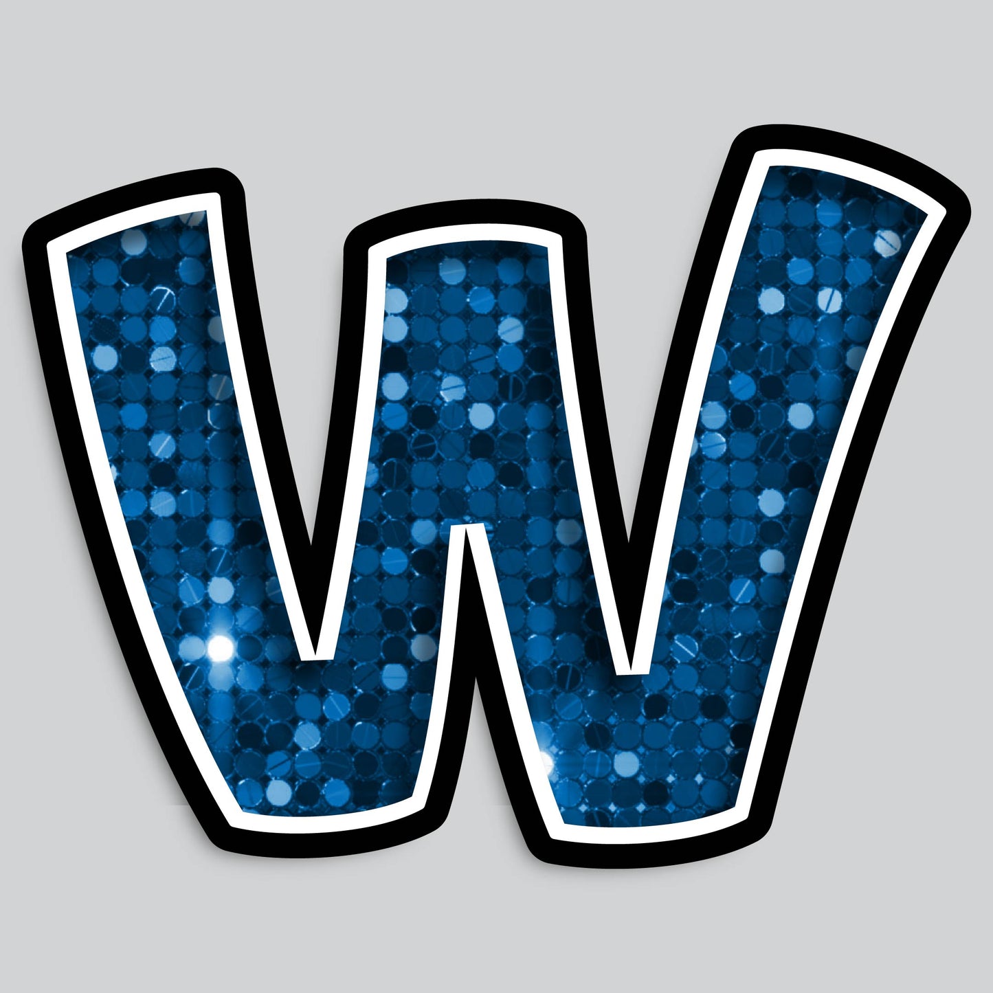 23.5” INDIVIDUAL BOUNCY BLUE SEQUIN SHADOW LETTERS