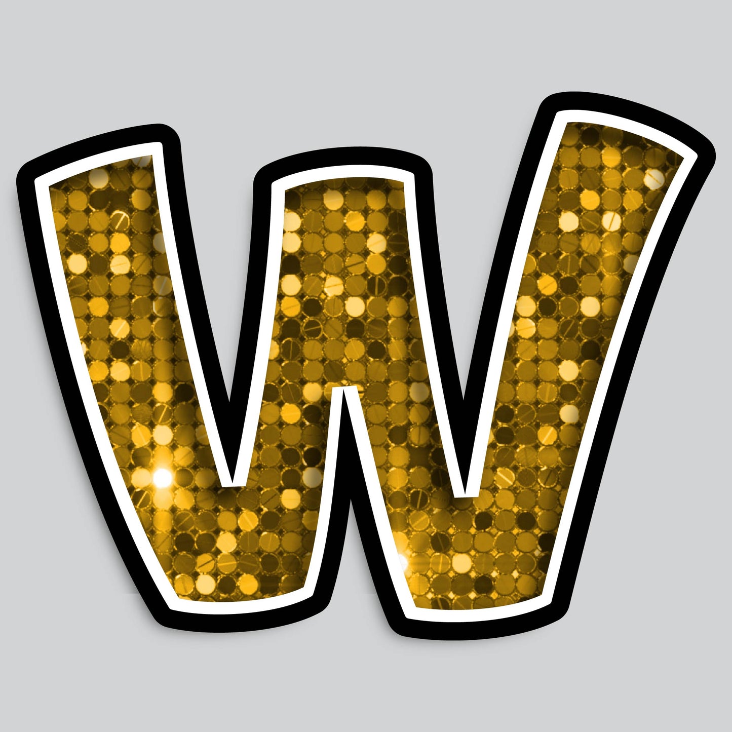 23.5” INDIVIDUAL BOUNCY GOLD SHADOW LETTERS