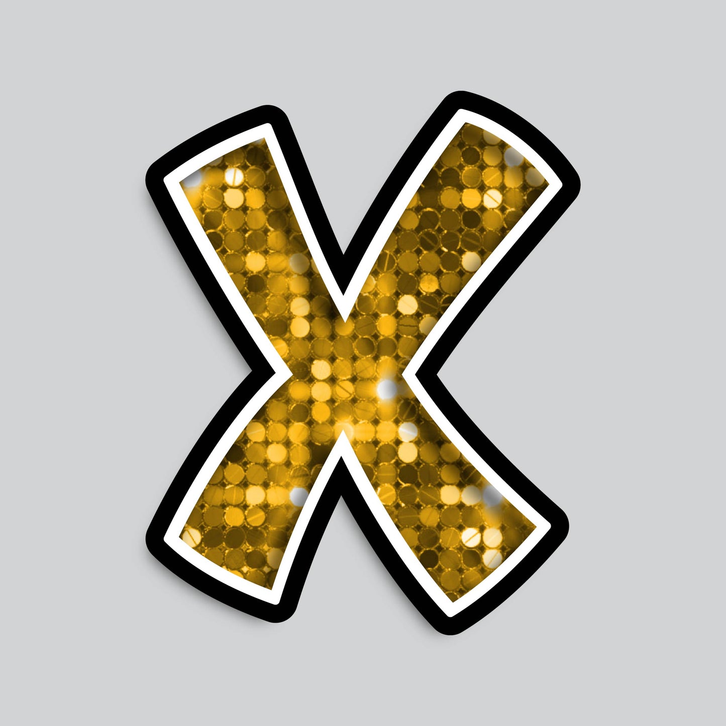 23.5” INDIVIDUAL BOUNCY GOLD SHADOW LETTERS