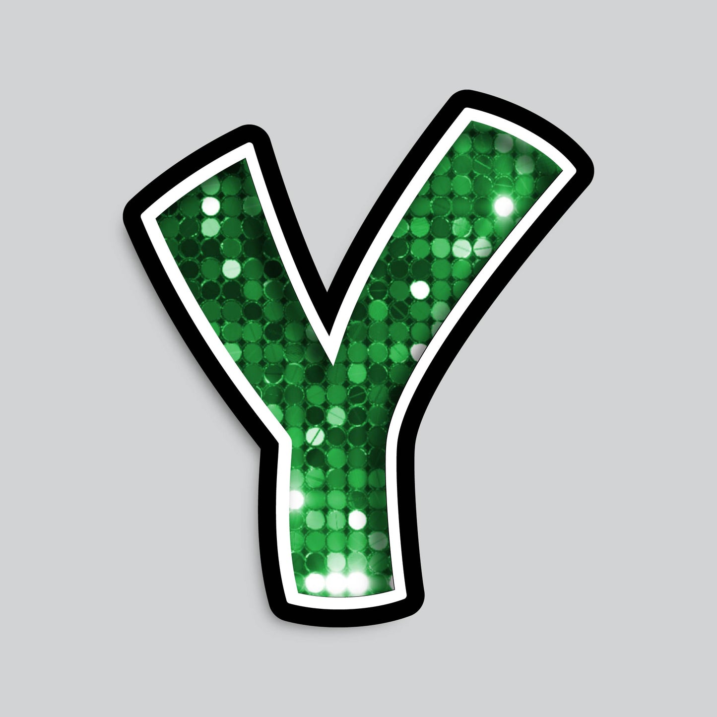 23.5” INDIVIDUAL BOUNCY SEQUIN GREEN SHADOW LETTERS