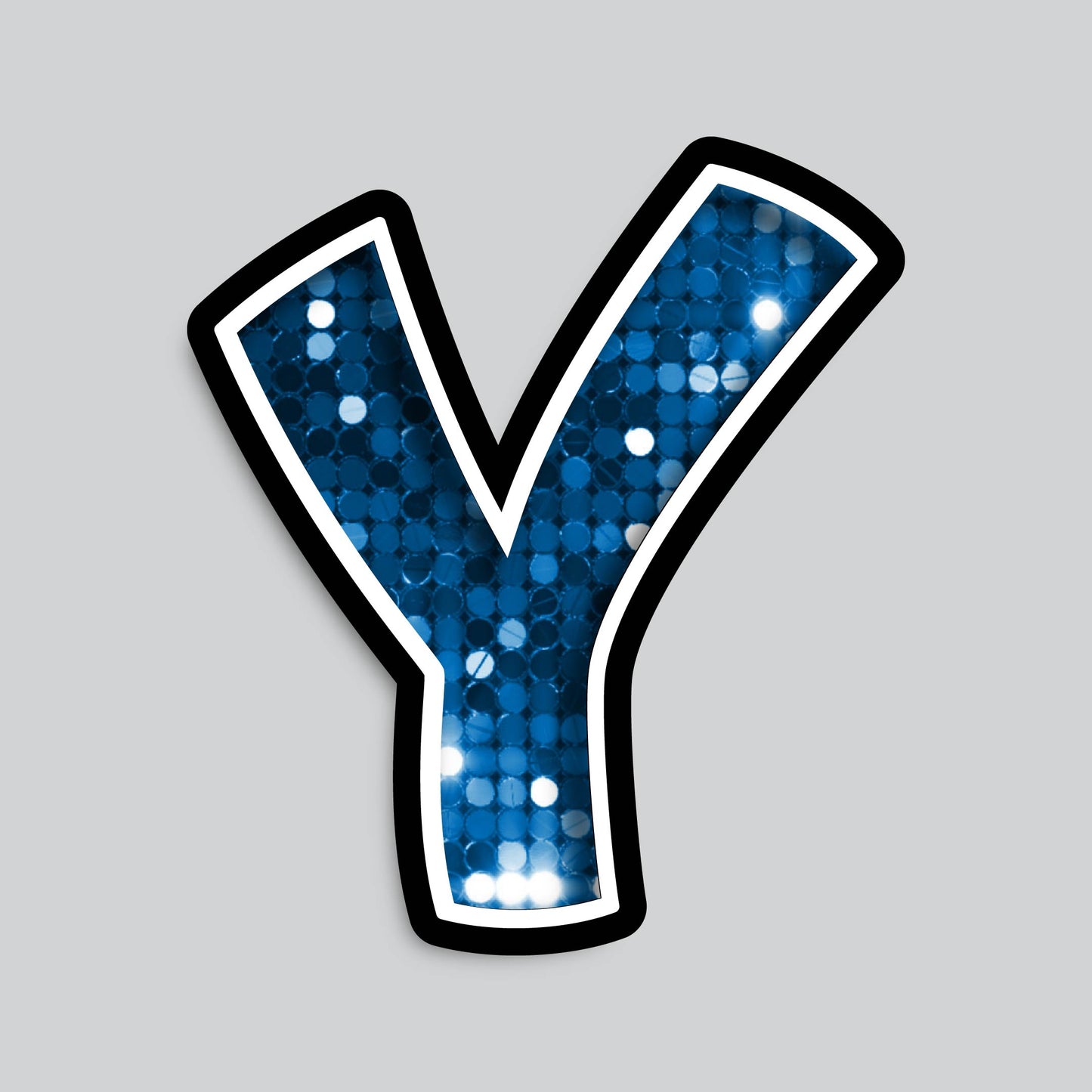 23.5” INDIVIDUAL BOUNCY BLUE SEQUIN SHADOW LETTERS