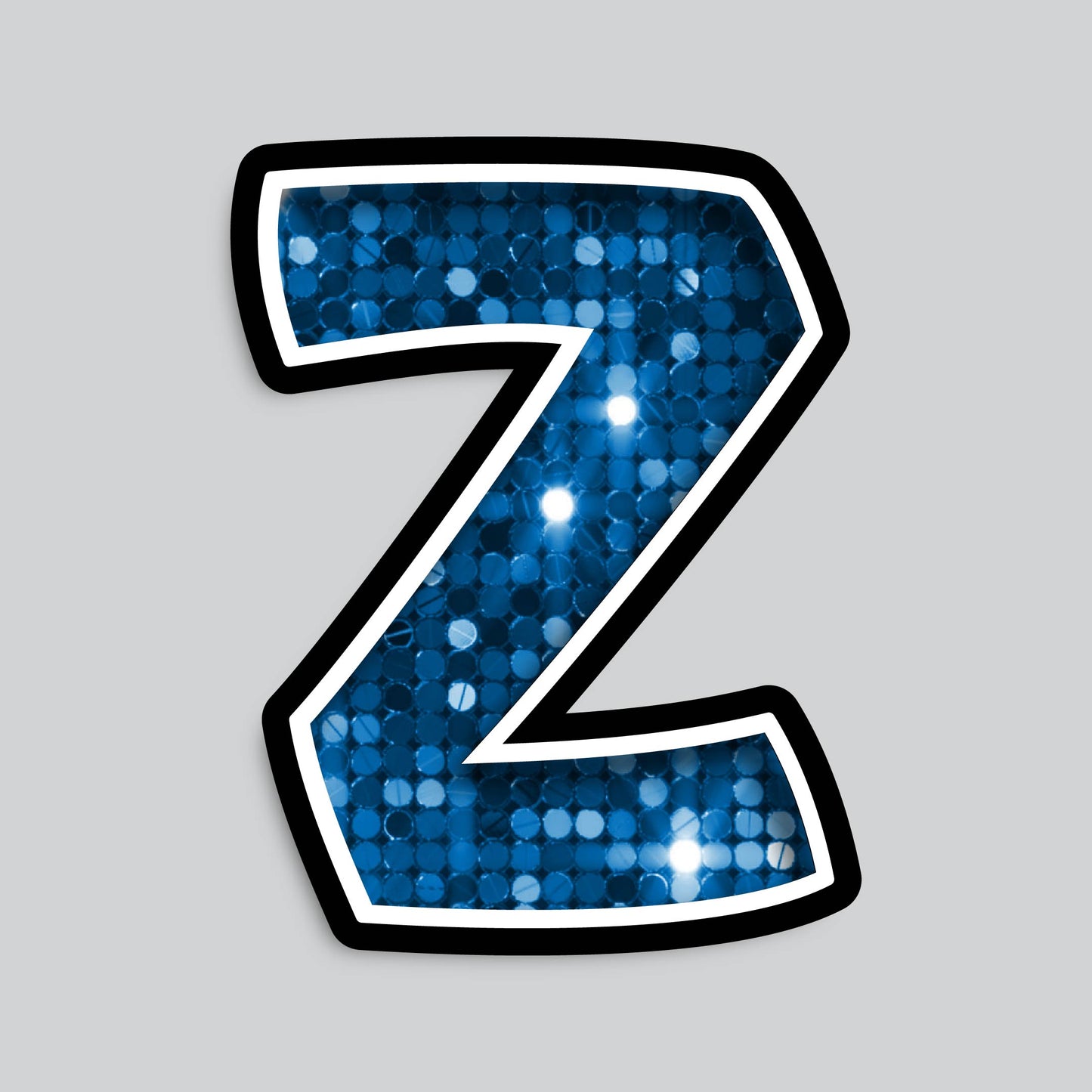 23.5” INDIVIDUAL BOUNCY BLUE SEQUIN SHADOW LETTERS