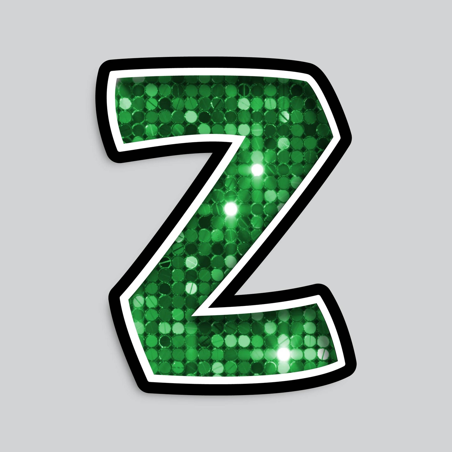 23.5” INDIVIDUAL BOUNCY SEQUIN GREEN SHADOW LETTERS