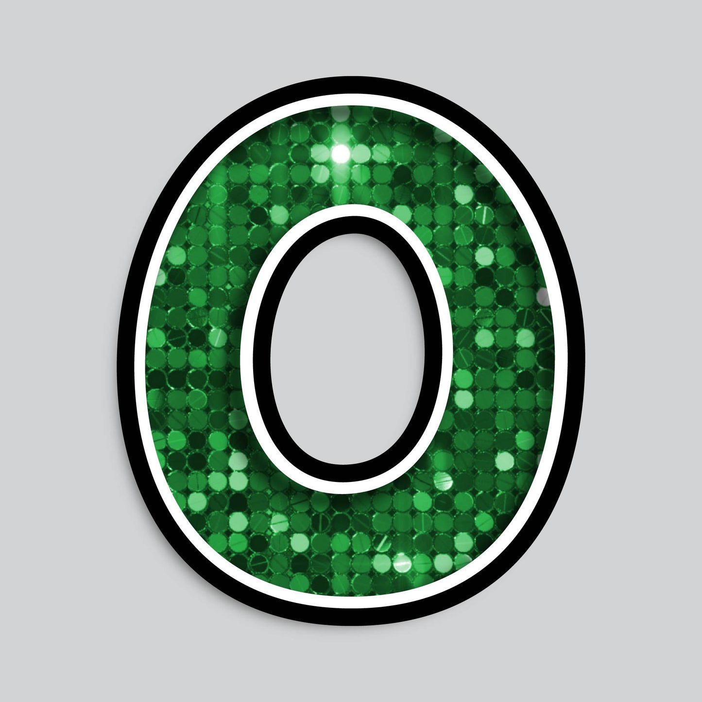 23.5" INDIVIDUAL BOUNCY GREEN SEQUIN SHADOW NUMBERS