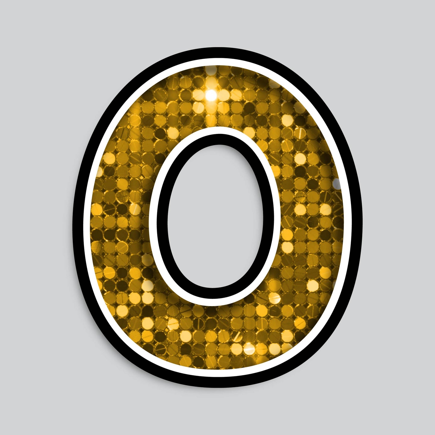 23.5" INDIVIDUAL BOUNCY GOLD SEQUIN SHADOW NUMBERS