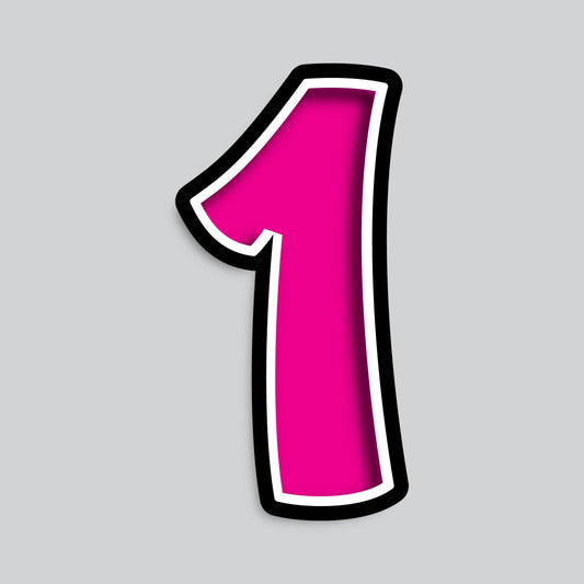 23.5" INDIVIDUAL BOUNCY PINK SHADOW NUMBERS