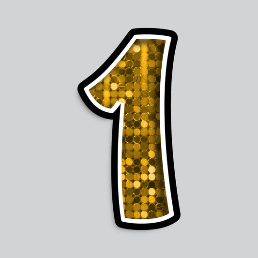23.5" INDIVIDUAL BOUNCY GOLD SEQUIN SHADOW NUMBERS