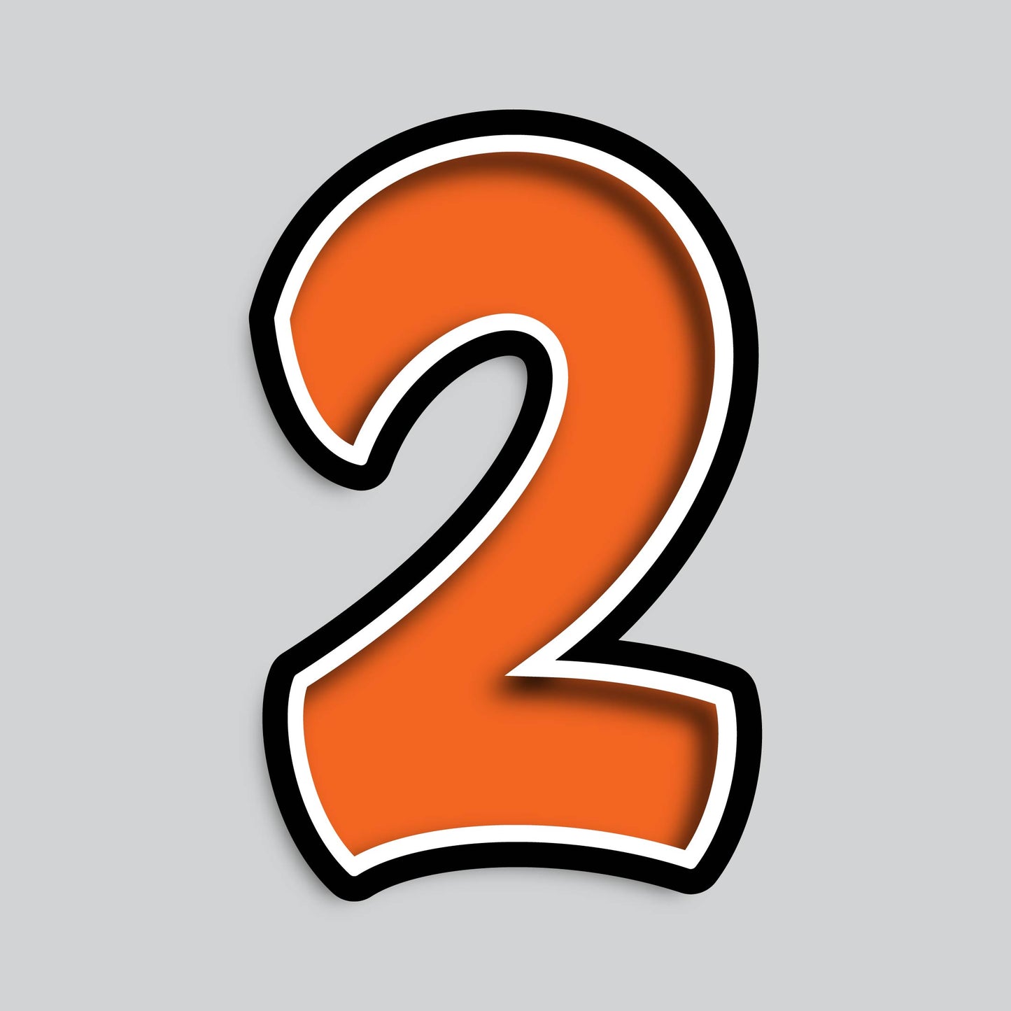 23.5" INDIVIDUAL BOUNCY ORANGE SHADOW NUMBERS