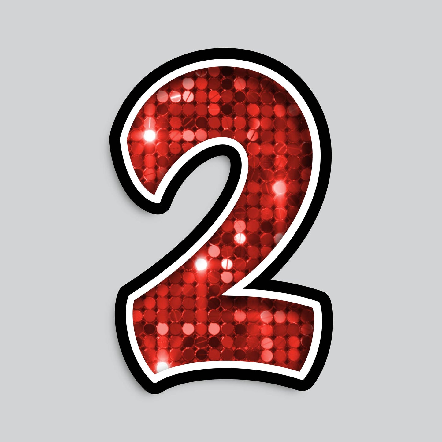 23.5" INDIVIDUAL BOUNCY RED SEQUIN SHADOW NUMBERS