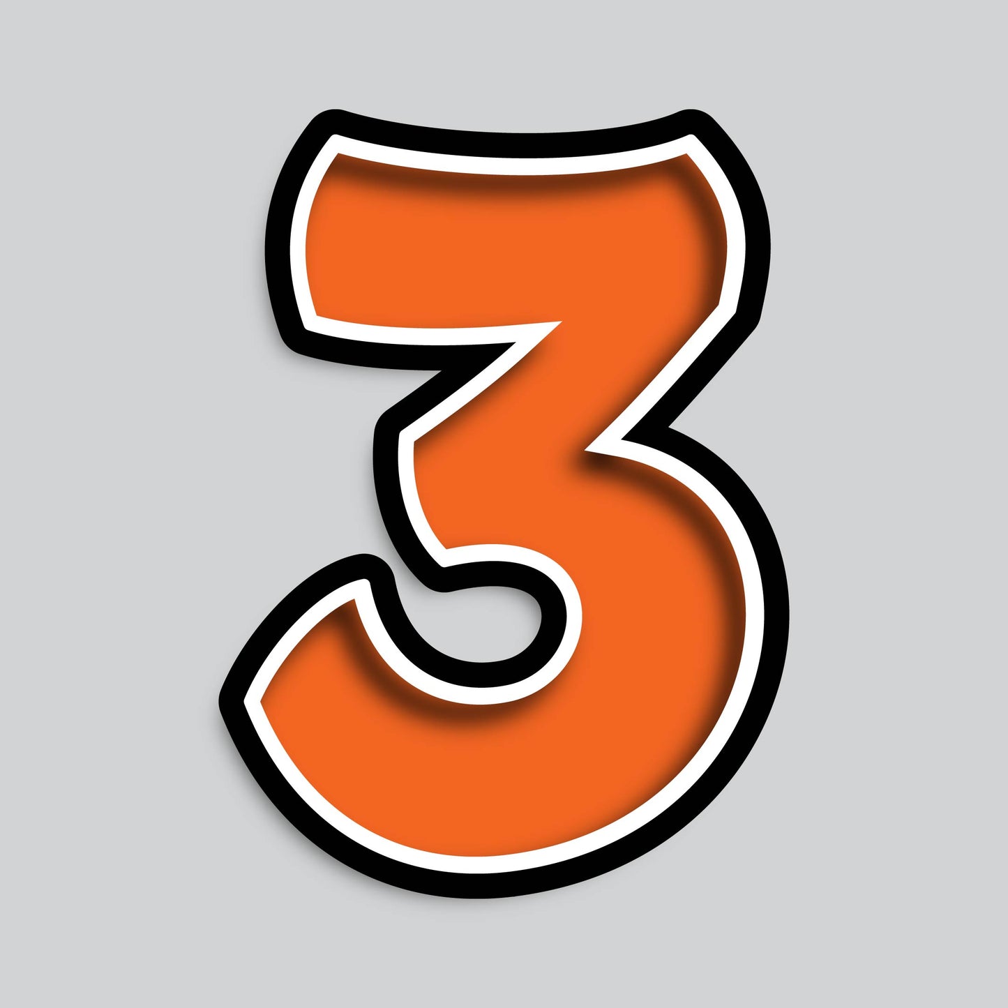 23.5" INDIVIDUAL BOUNCY ORANGE SHADOW NUMBERS
