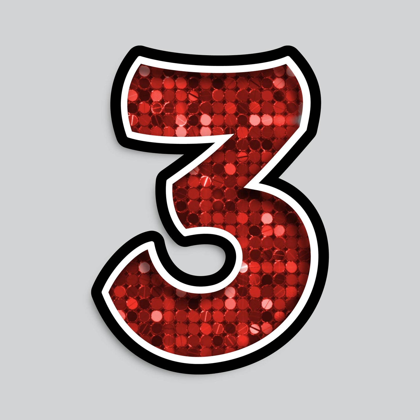 23.5" INDIVIDUAL BOUNCY RED SEQUIN SHADOW NUMBERS