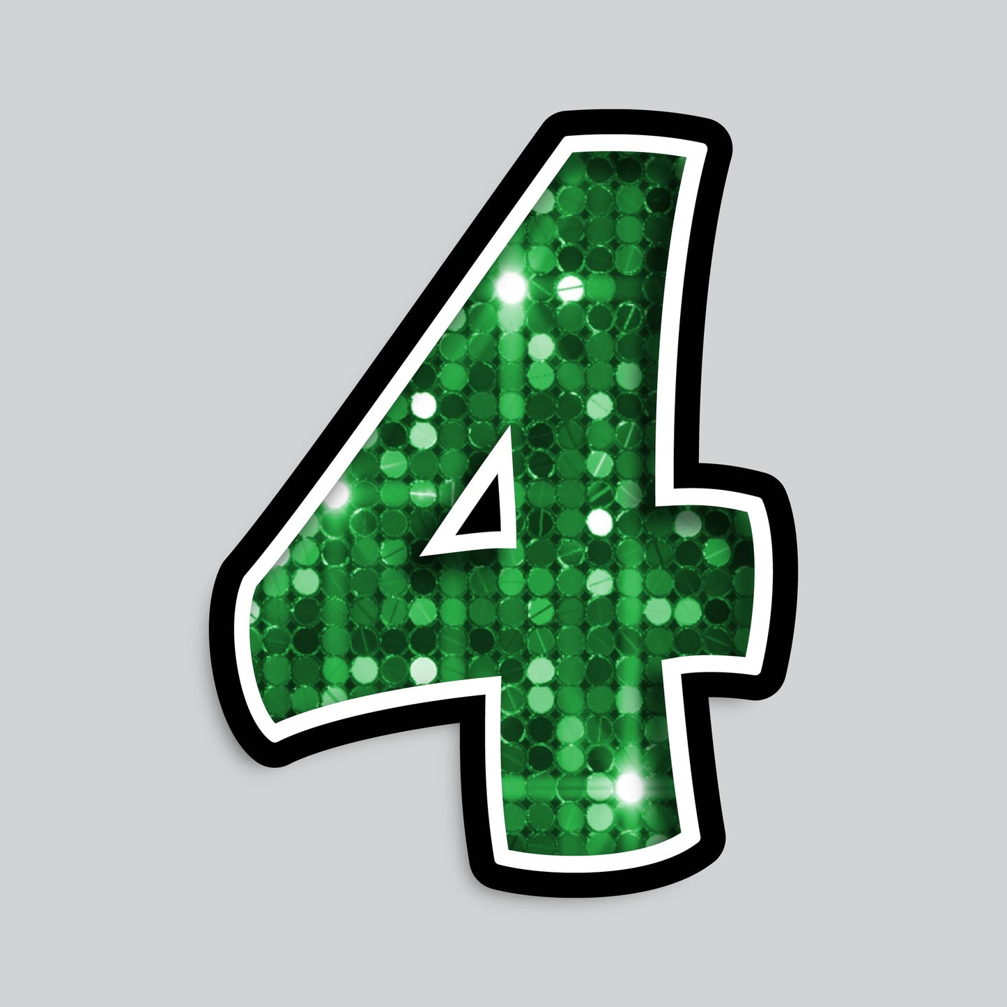 23.5" INDIVIDUAL BOUNCY GREEN SEQUIN SHADOW NUMBERS