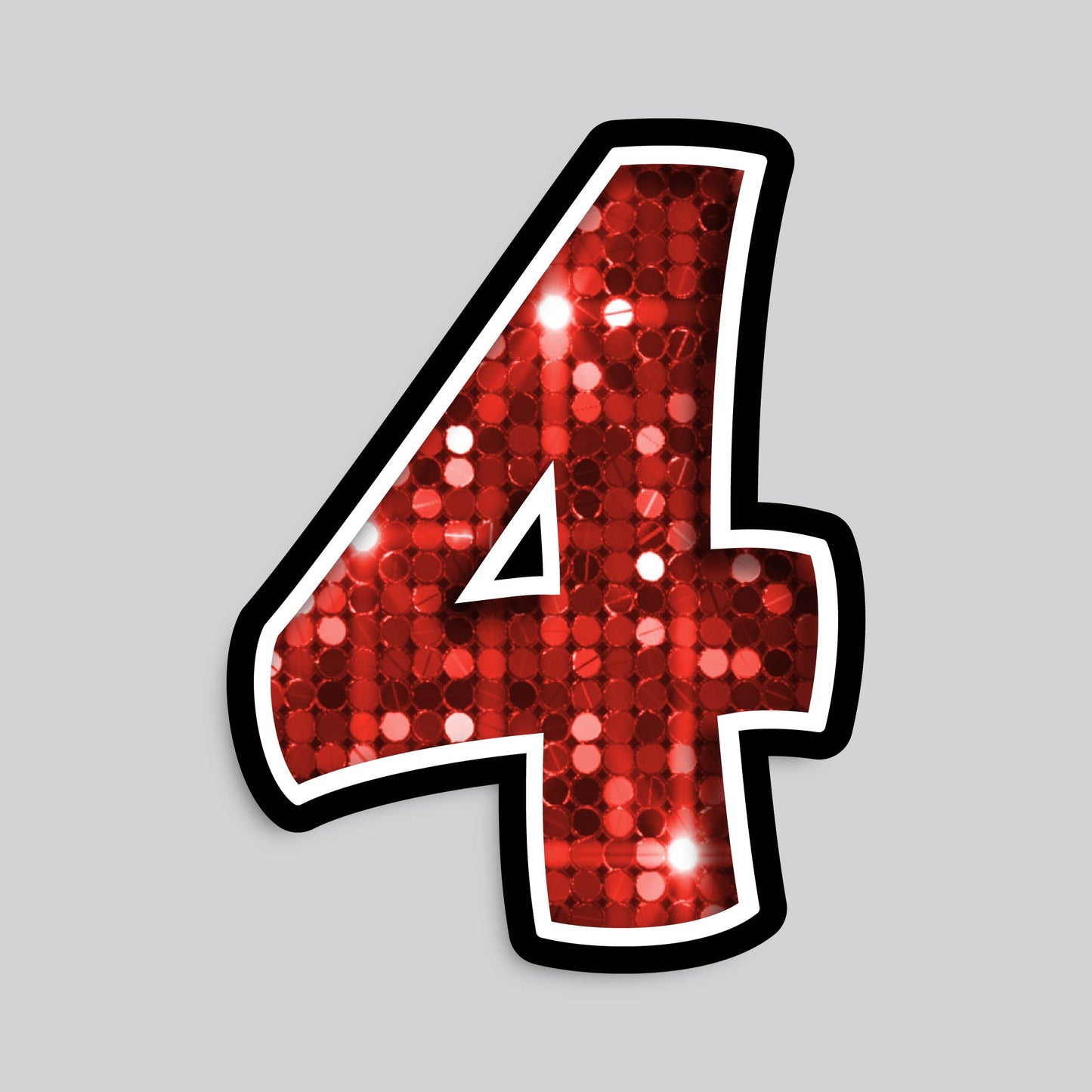 23.5" INDIVIDUAL BOUNCY RED SEQUIN SHADOW NUMBERS