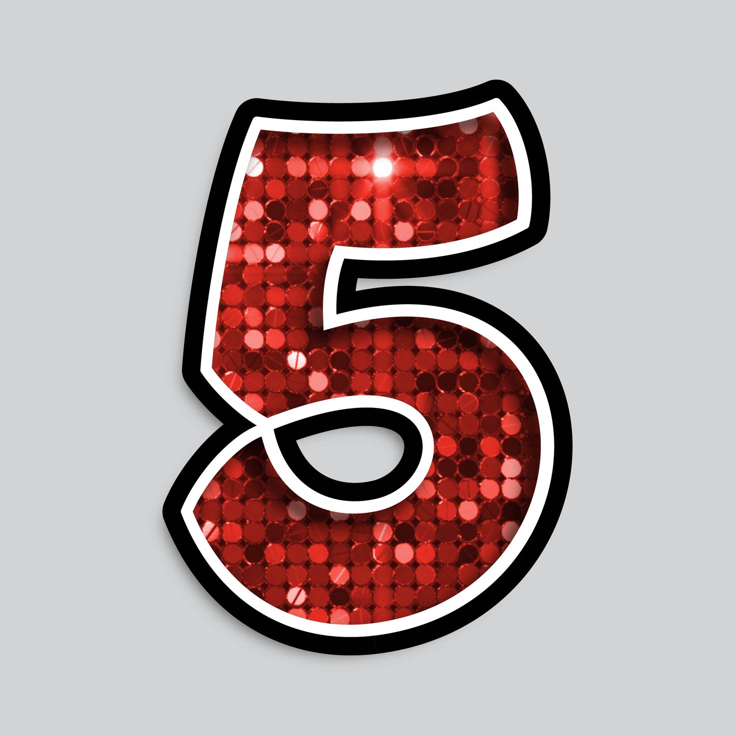 23.5" INDIVIDUAL BOUNCY RED SEQUIN SHADOW NUMBERS