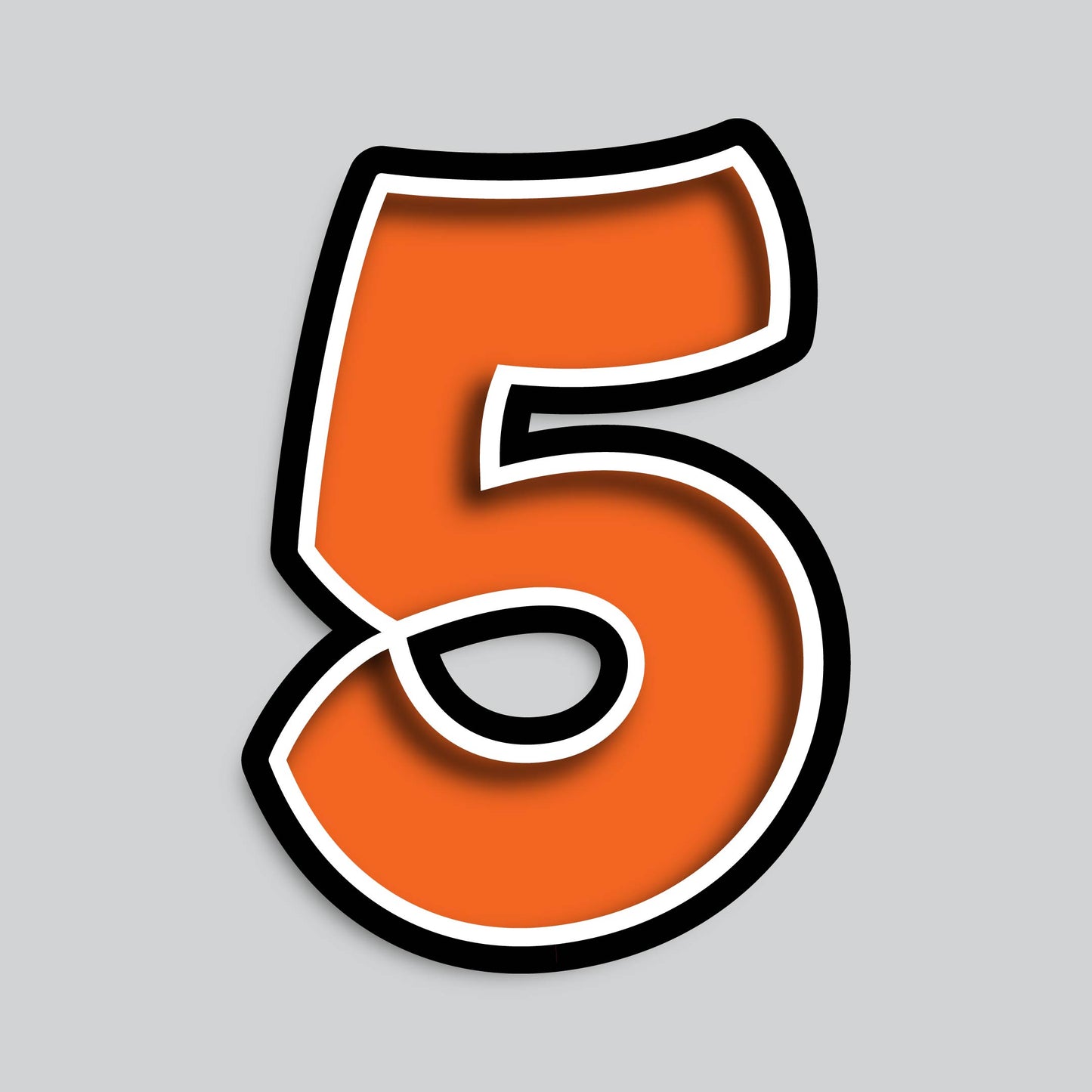 23.5" INDIVIDUAL BOUNCY ORANGE SHADOW NUMBERS