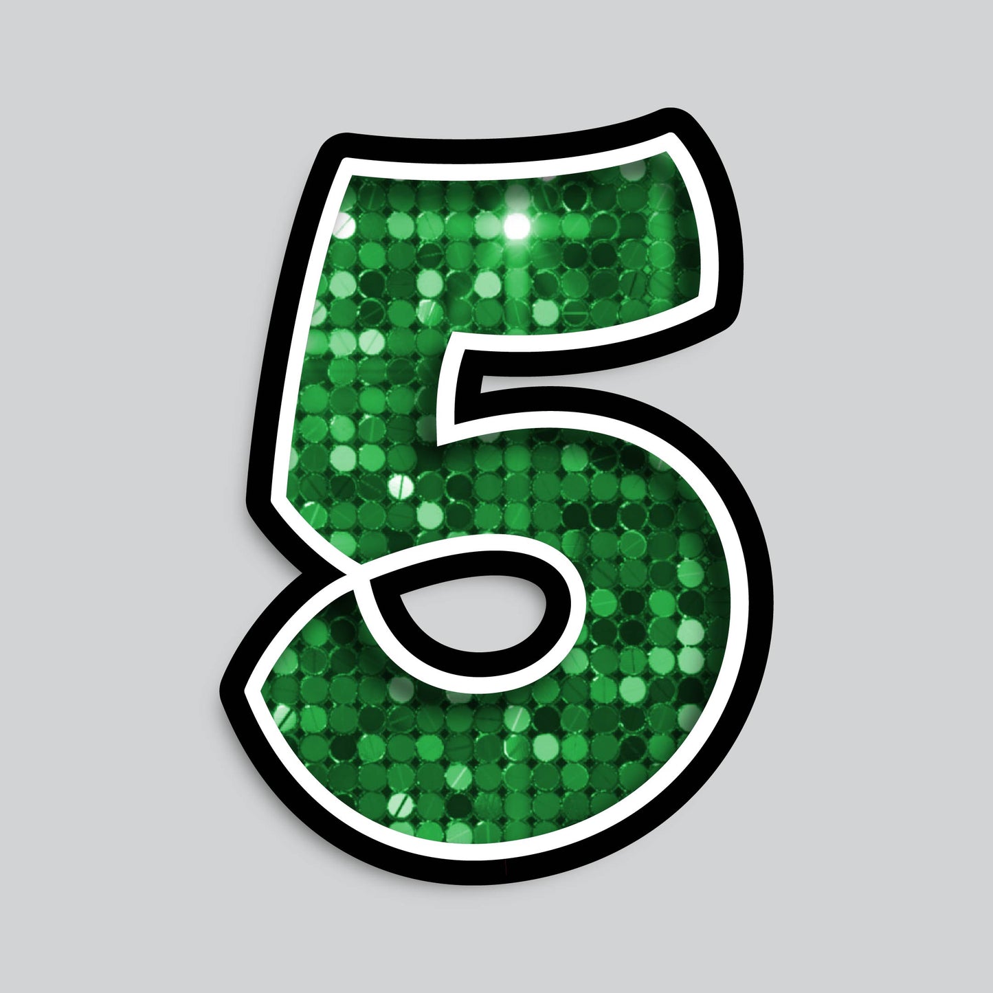23.5" INDIVIDUAL BOUNCY GREEN SEQUIN SHADOW NUMBERS