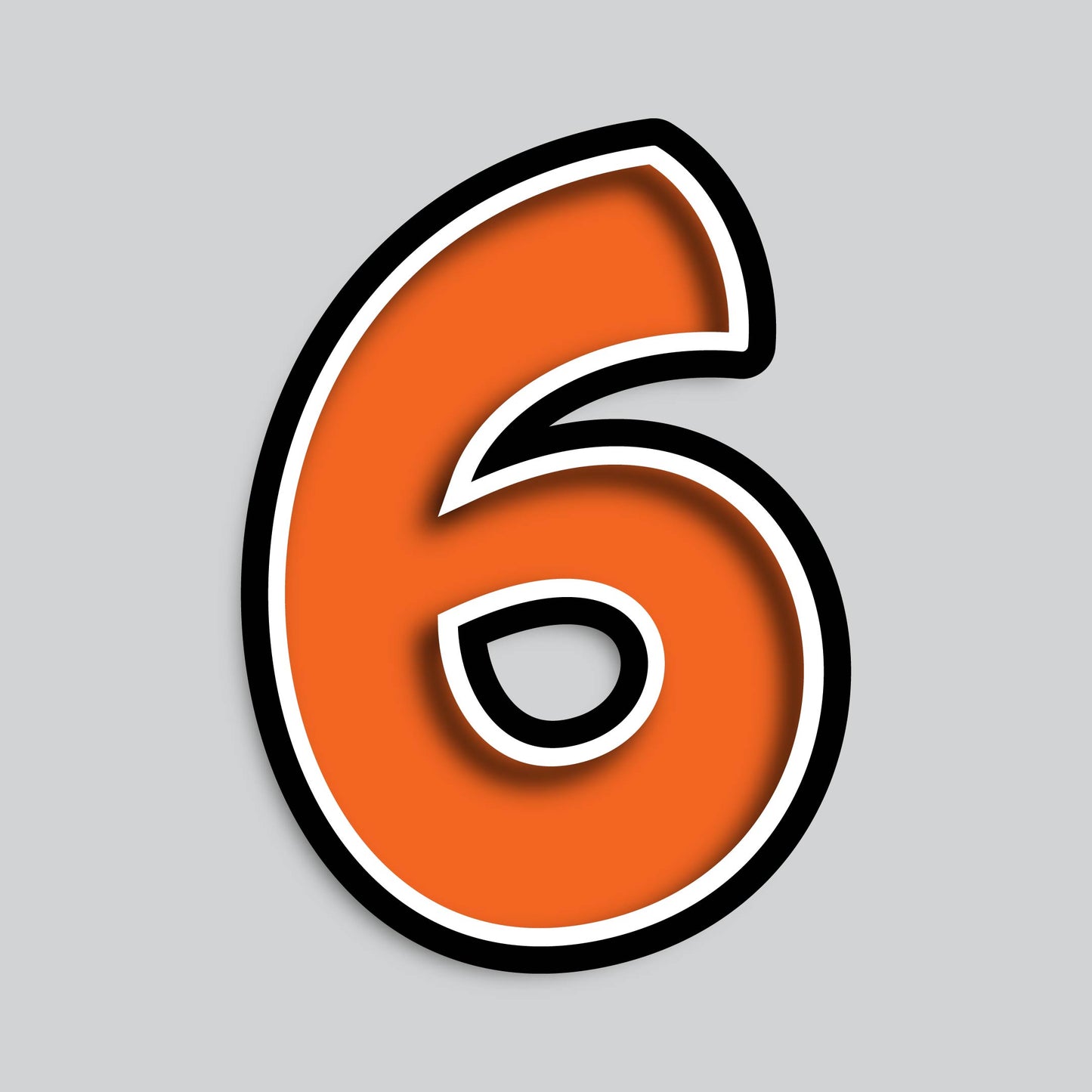 23.5" INDIVIDUAL BOUNCY ORANGE SHADOW NUMBERS