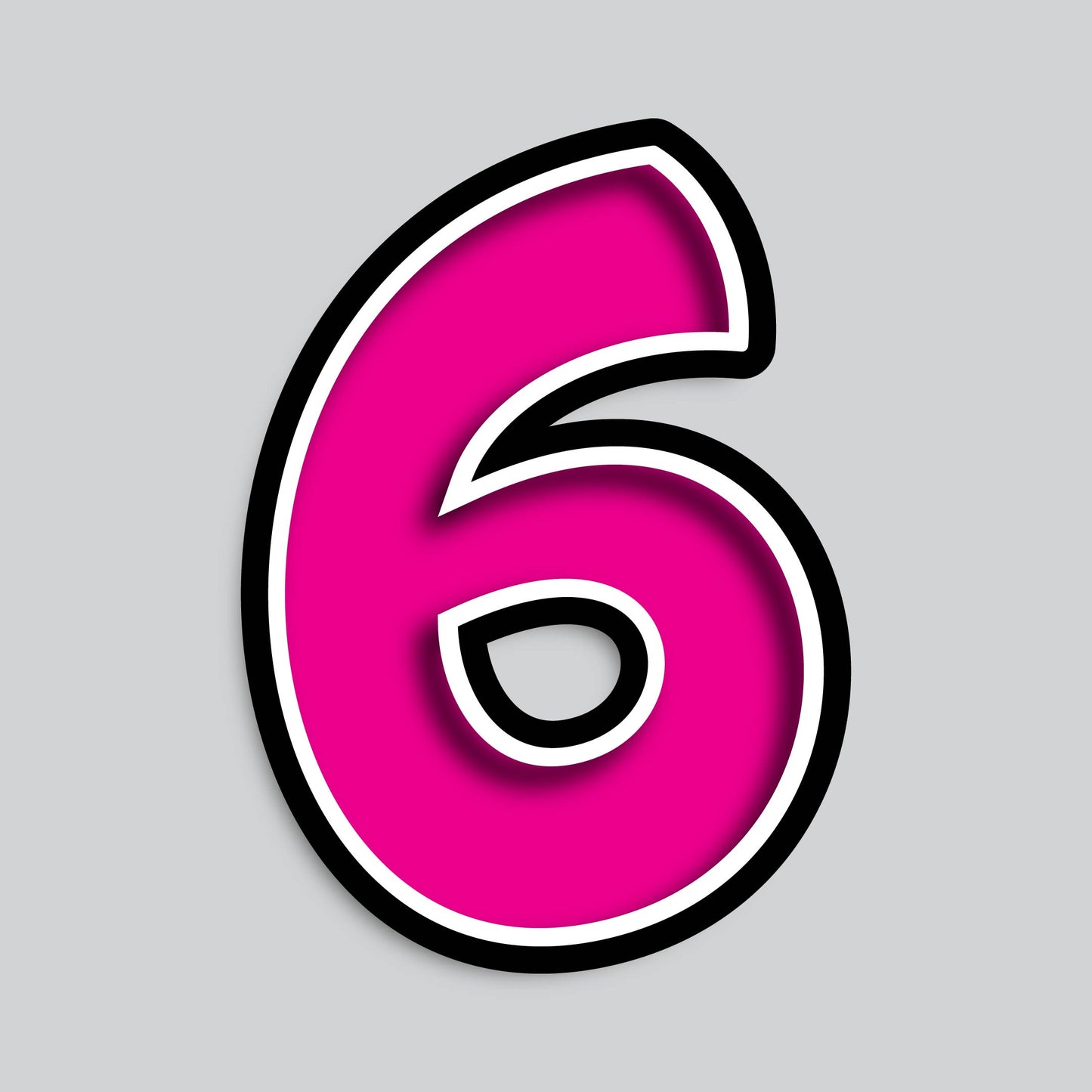 23.5" INDIVIDUAL BOUNCY PINK SHADOW NUMBERS