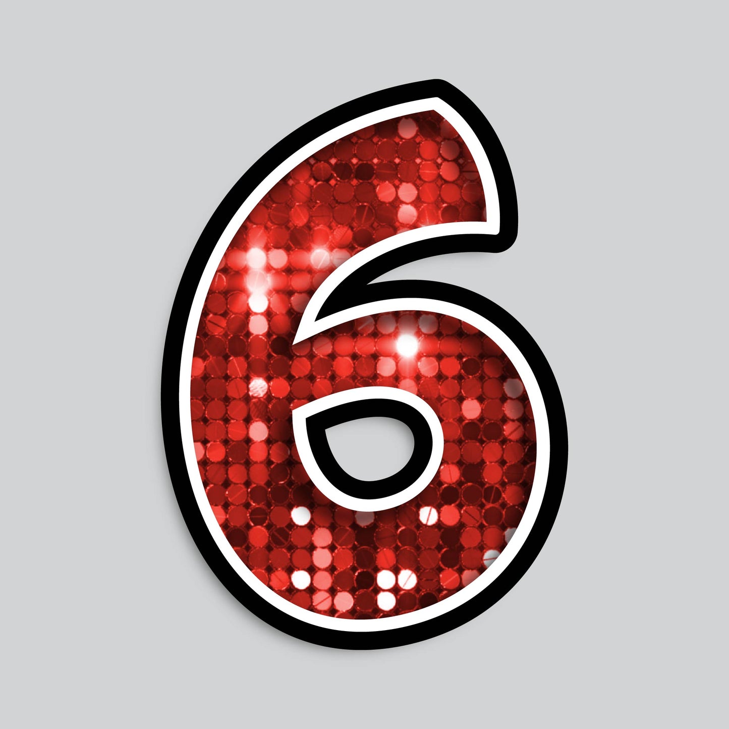 23.5" INDIVIDUAL BOUNCY RED SEQUIN SHADOW NUMBERS