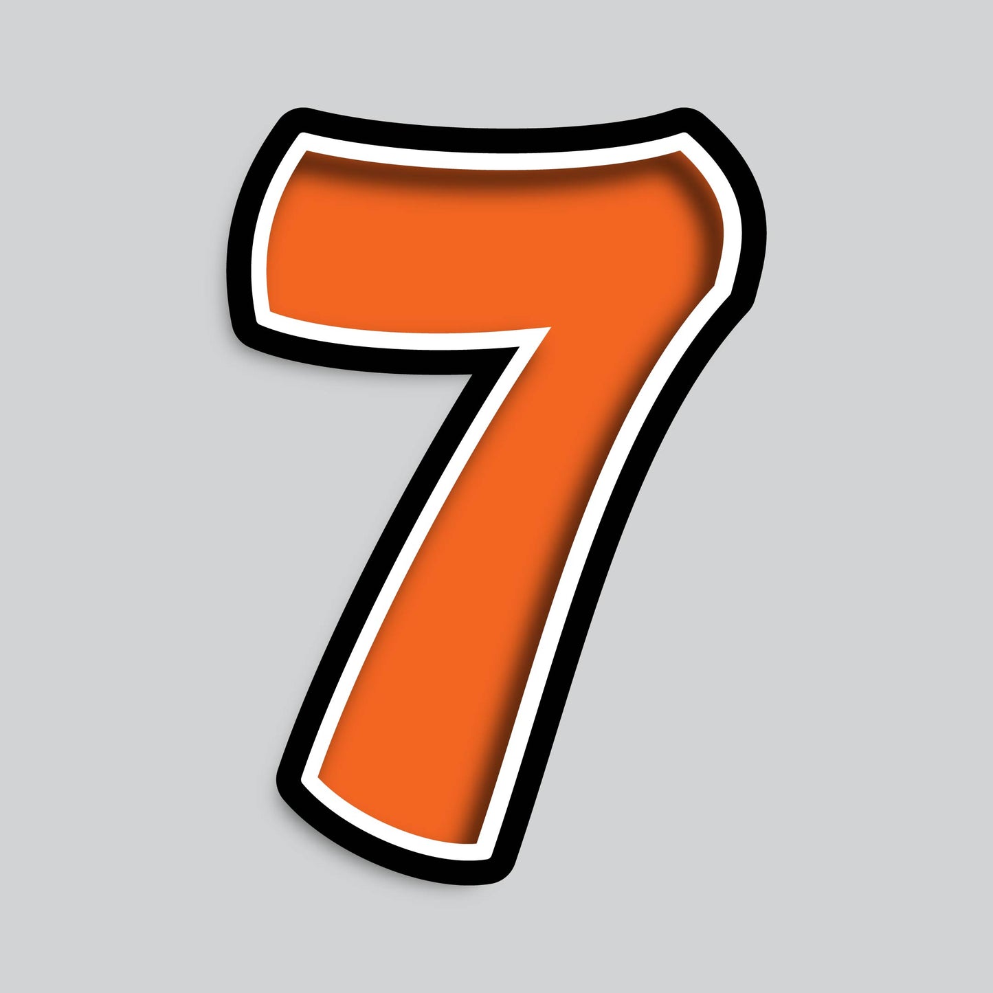 23.5" INDIVIDUAL BOUNCY ORANGE SHADOW NUMBERS