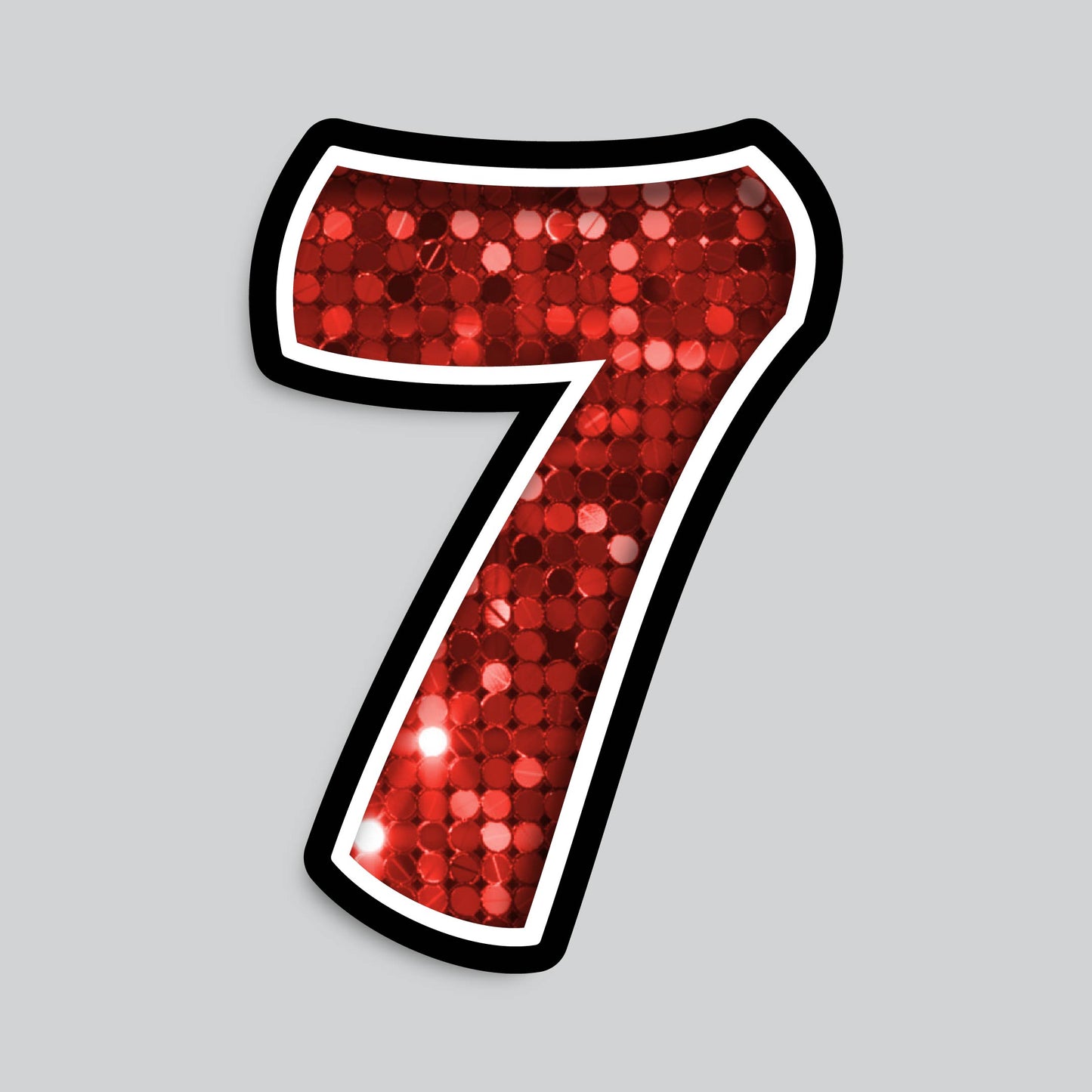 23.5" INDIVIDUAL BOUNCY RED SEQUIN SHADOW NUMBERS