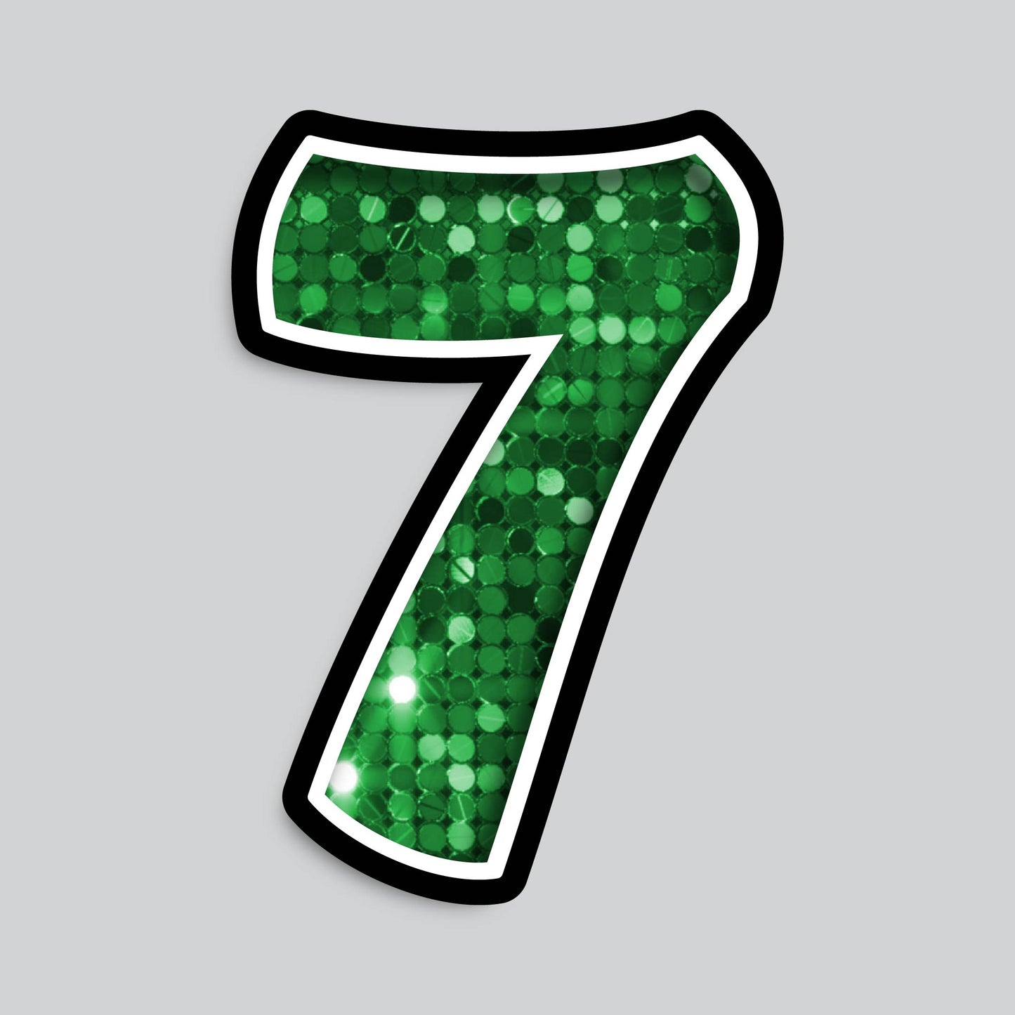 23.5" INDIVIDUAL BOUNCY GREEN SEQUIN SHADOW NUMBERS