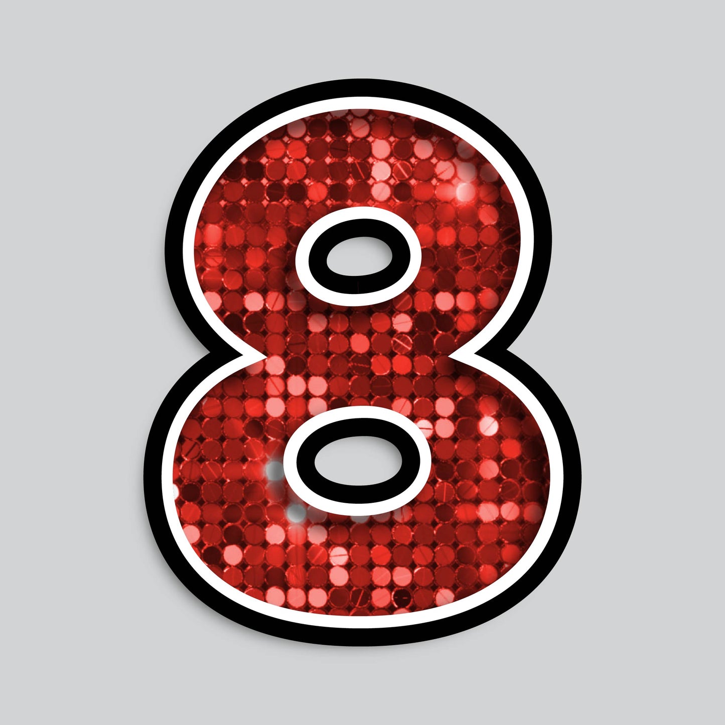 23.5" INDIVIDUAL BOUNCY RED SEQUIN SHADOW NUMBERS