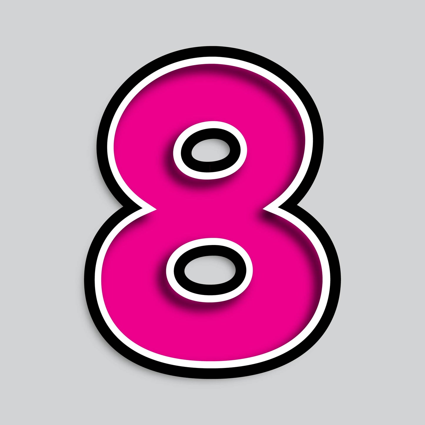 23.5" INDIVIDUAL BOUNCY PINK SHADOW NUMBERS