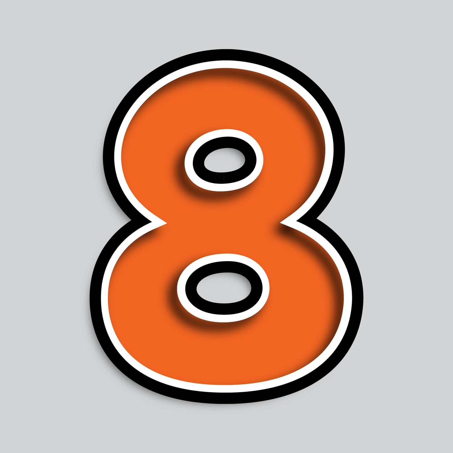 23.5" INDIVIDUAL BOUNCY ORANGE SHADOW NUMBERS