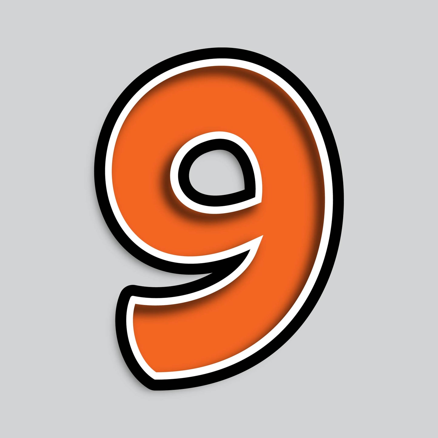 23.5" INDIVIDUAL BOUNCY ORANGE SHADOW NUMBERS