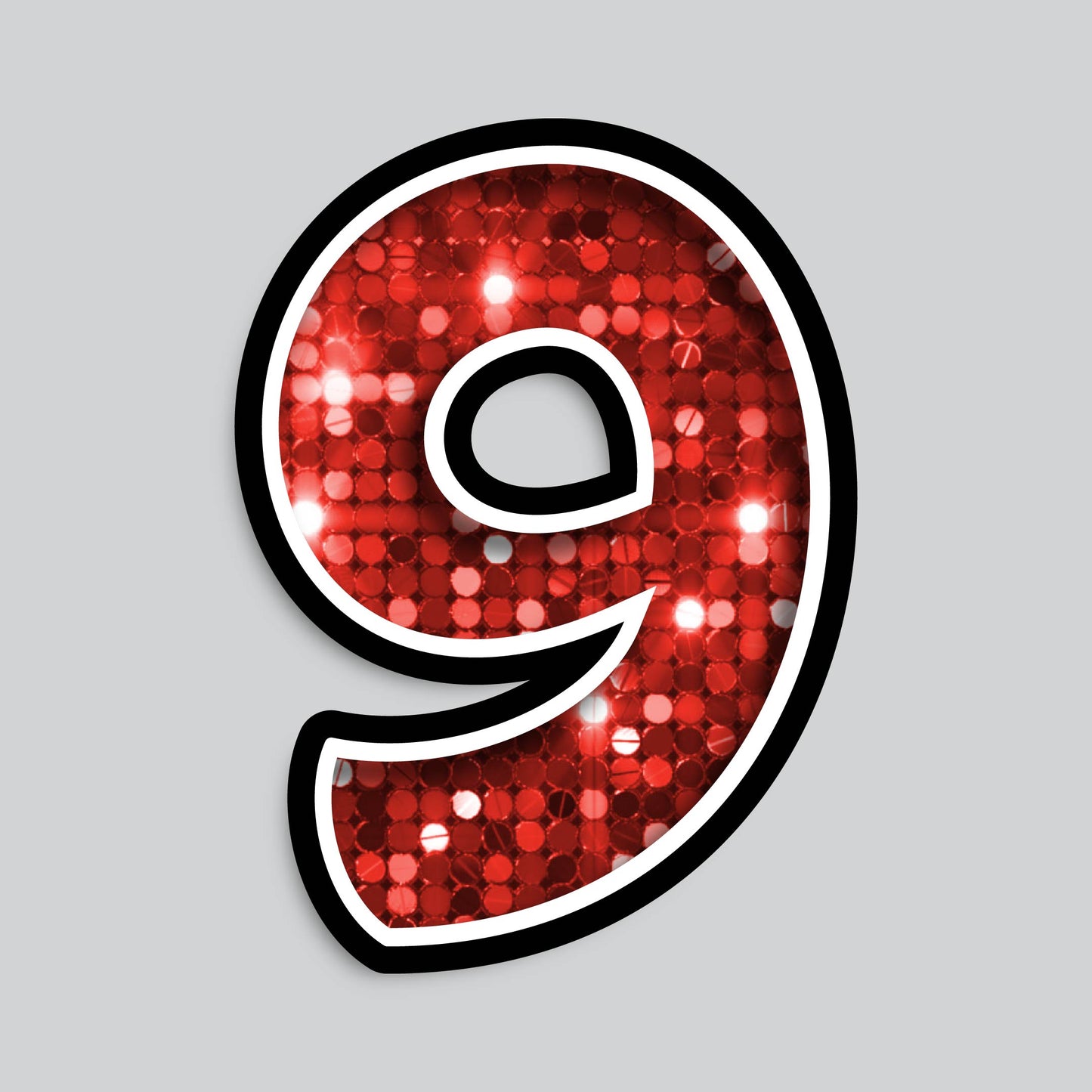 23.5" INDIVIDUAL BOUNCY RED SEQUIN SHADOW NUMBERS