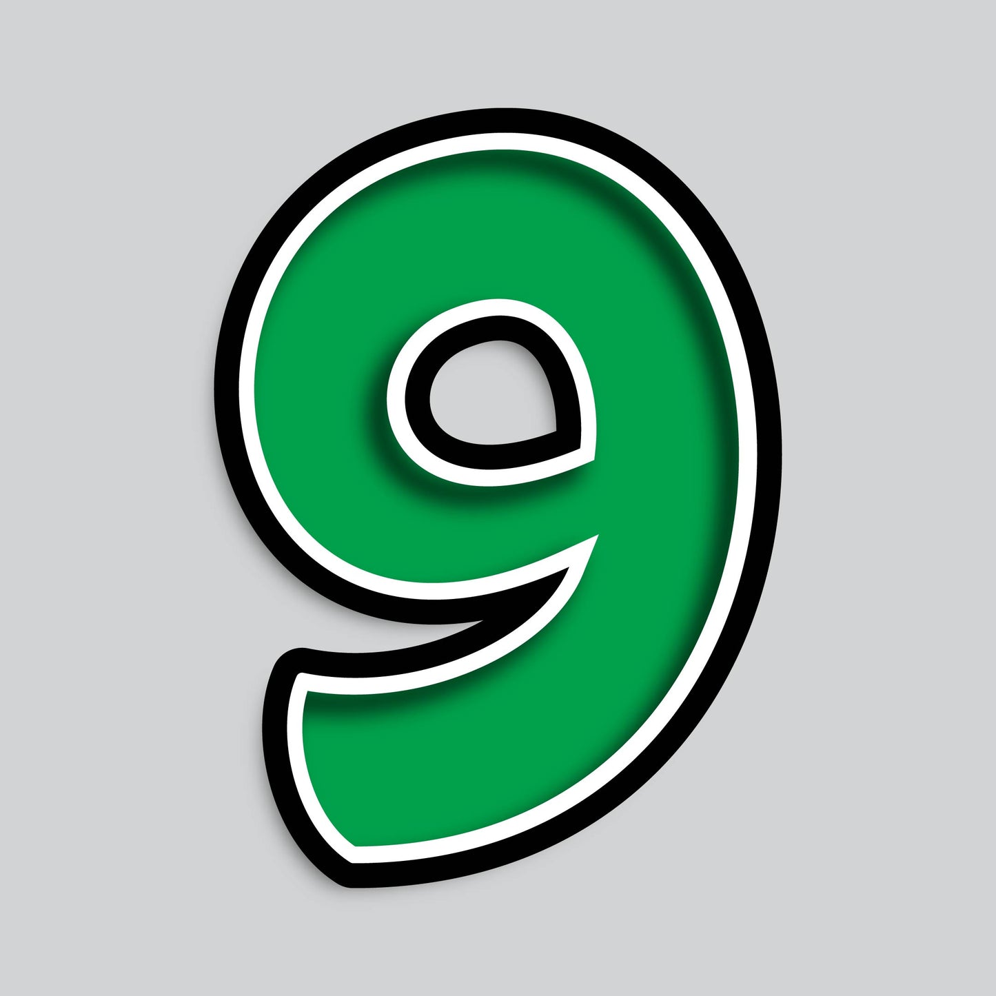 23.5" INDIVIDUAL BOUNCY GREEN SHADOW NUMBERS