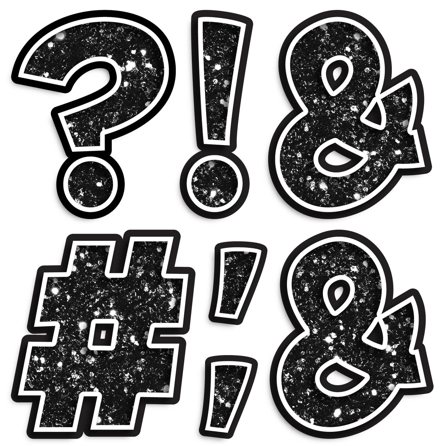 23.5” BOUNCY FONT CHUNKY GLITTER SPECIAL CHARACTERS - 7 PIECES