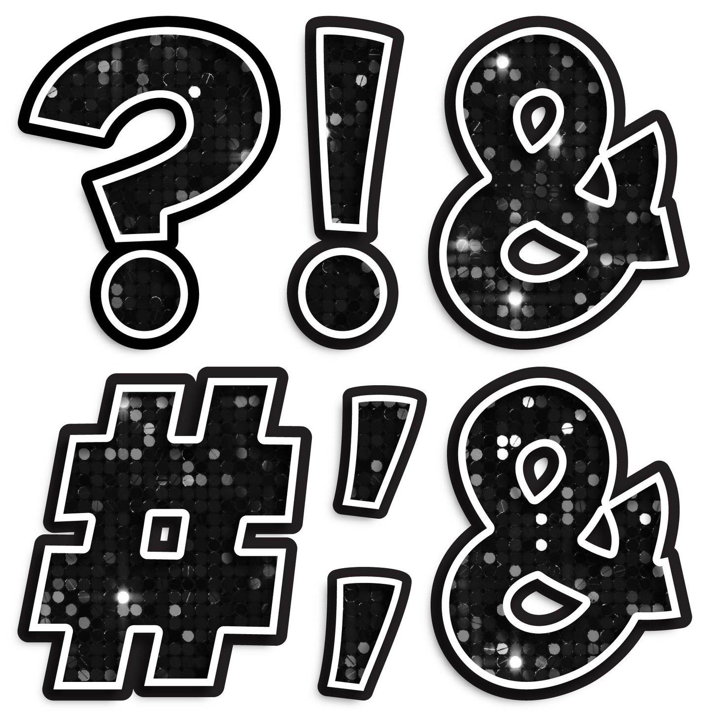 23.5” BOUNCY FONT SEQUIN SPECIAL CHARACTERS - 7 PIECES