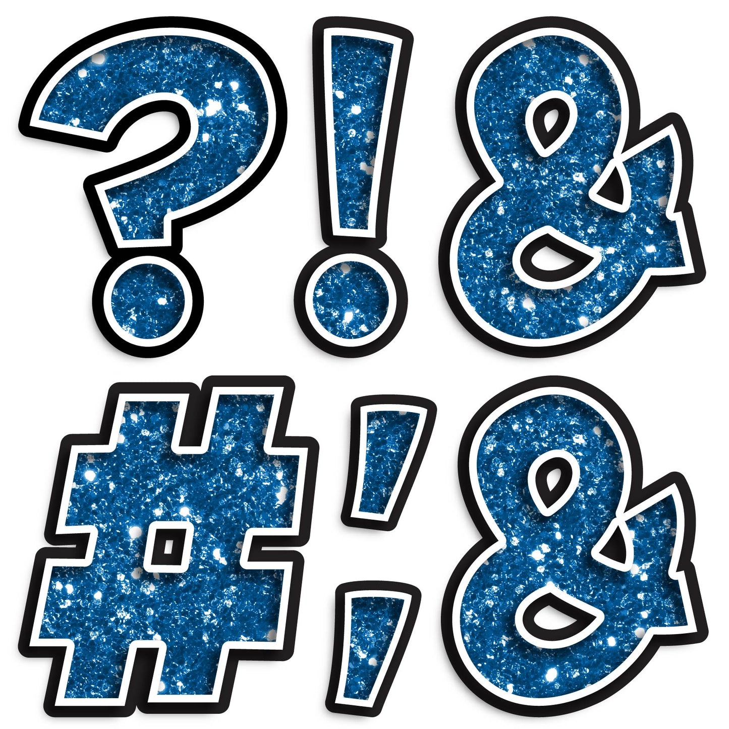 23.5” BOUNCY FONT CHUNKY GLITTER SPECIAL CHARACTERS - 7 PIECES