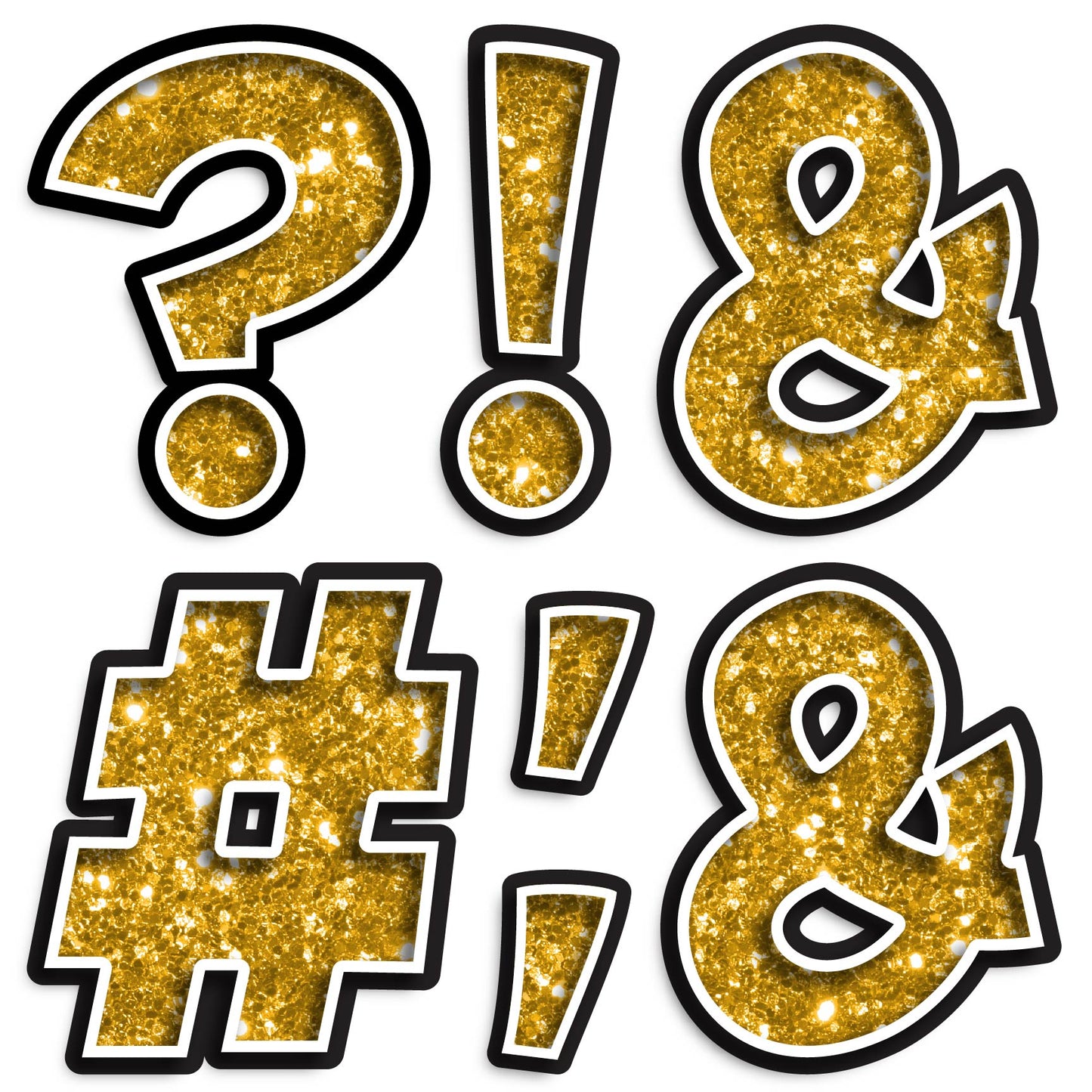 23.5” BOUNCY FONT CHUNKY GLITTER SPECIAL CHARACTERS - 7 PIECES