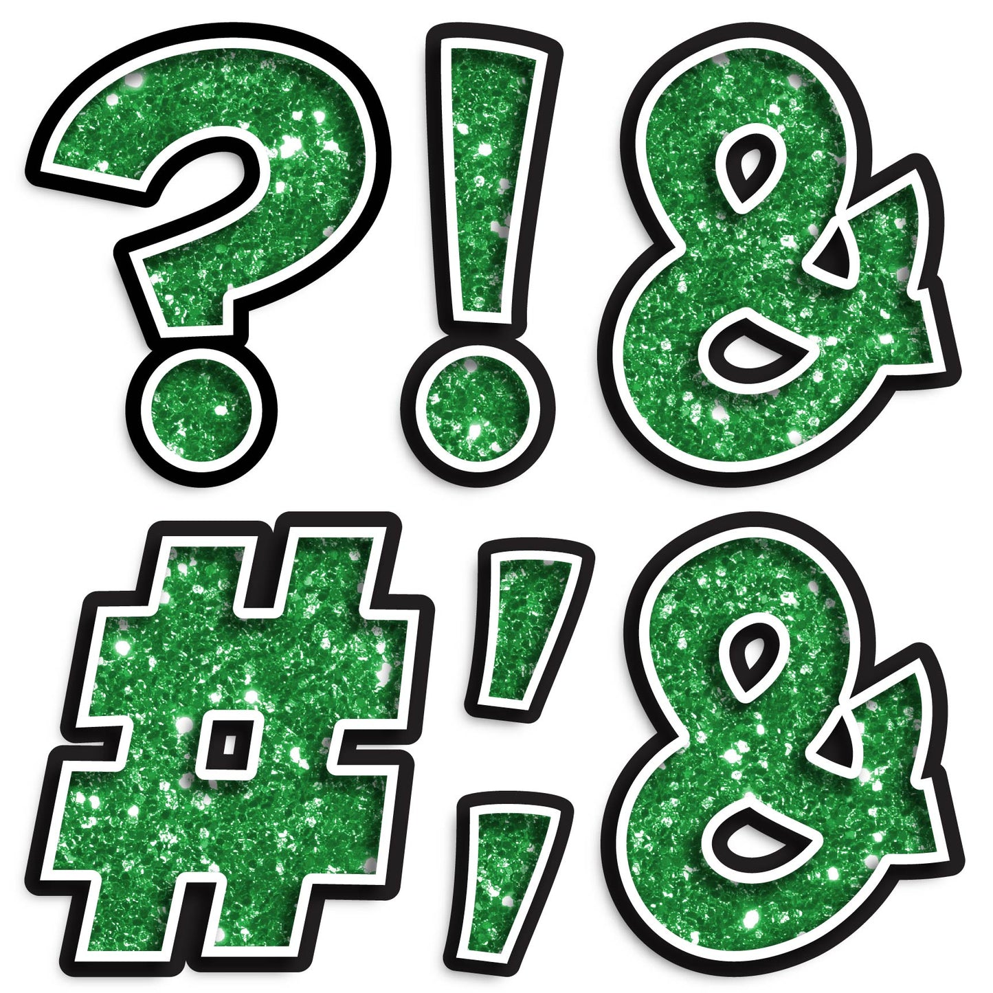 23.5” BOUNCY FONT CHUNKY GLITTER SPECIAL CHARACTERS - 7 PIECES