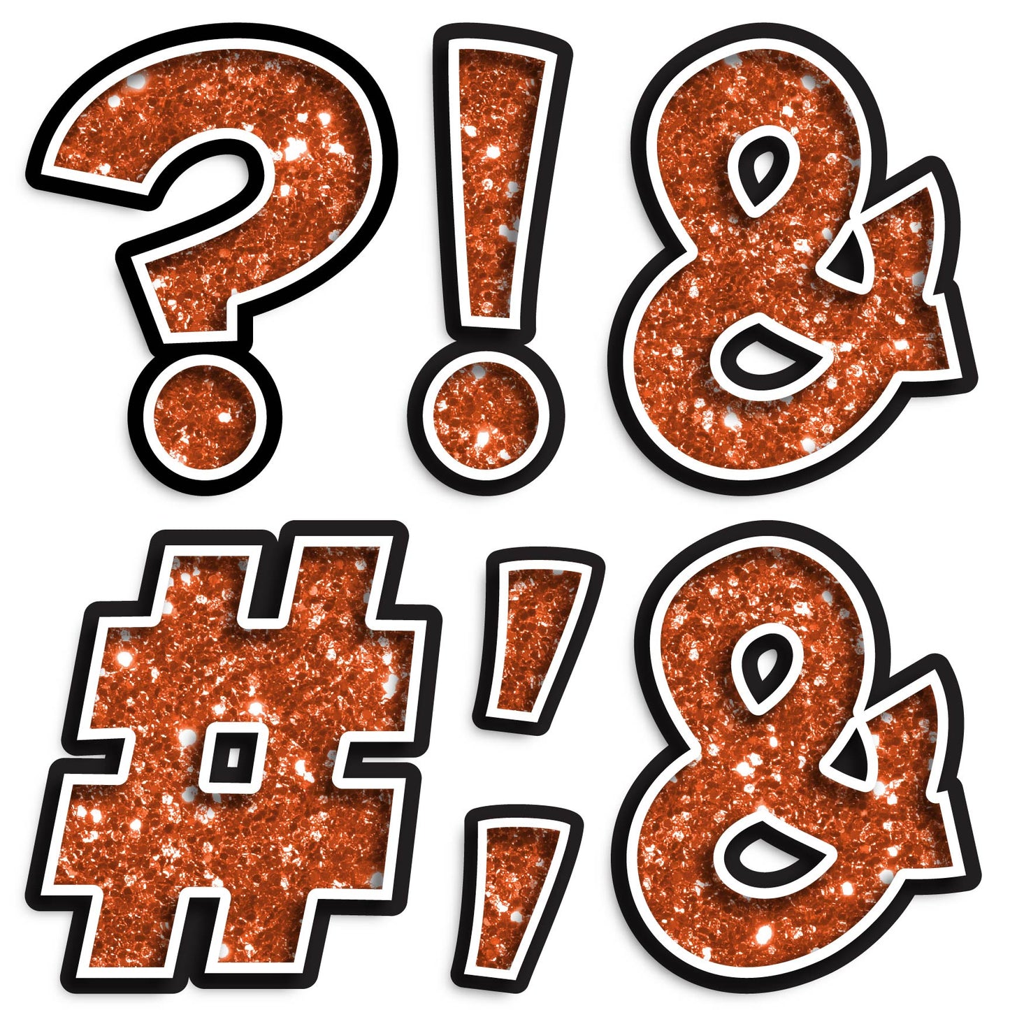 23.5” BOUNCY FONT CHUNKY GLITTER SPECIAL CHARACTERS - 7 PIECES