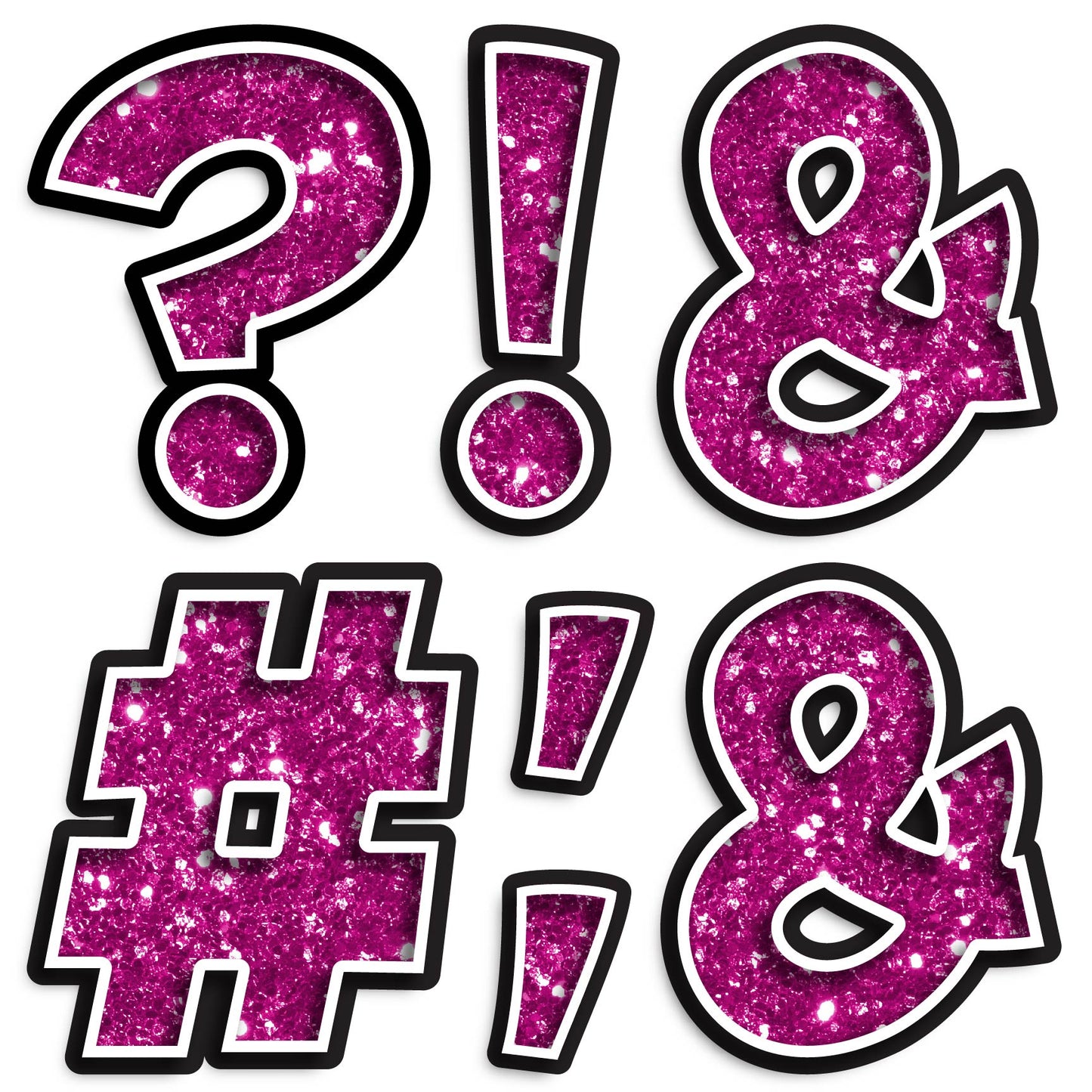 23.5” BOUNCY FONT CHUNKY GLITTER SPECIAL CHARACTERS - 7 PIECES