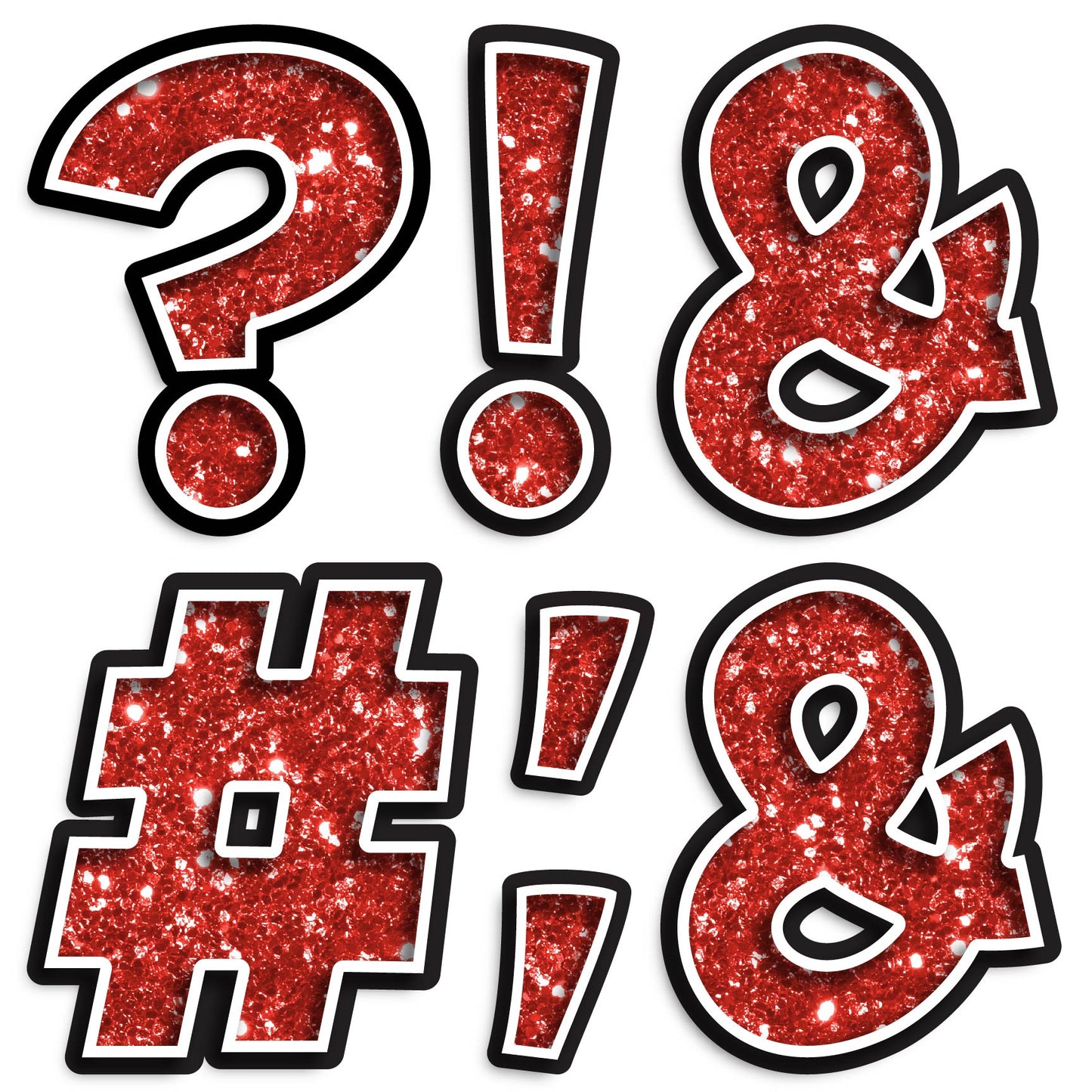 23.5” BOUNCY FONT CHUNKY GLITTER SPECIAL CHARACTERS - 7 PIECES