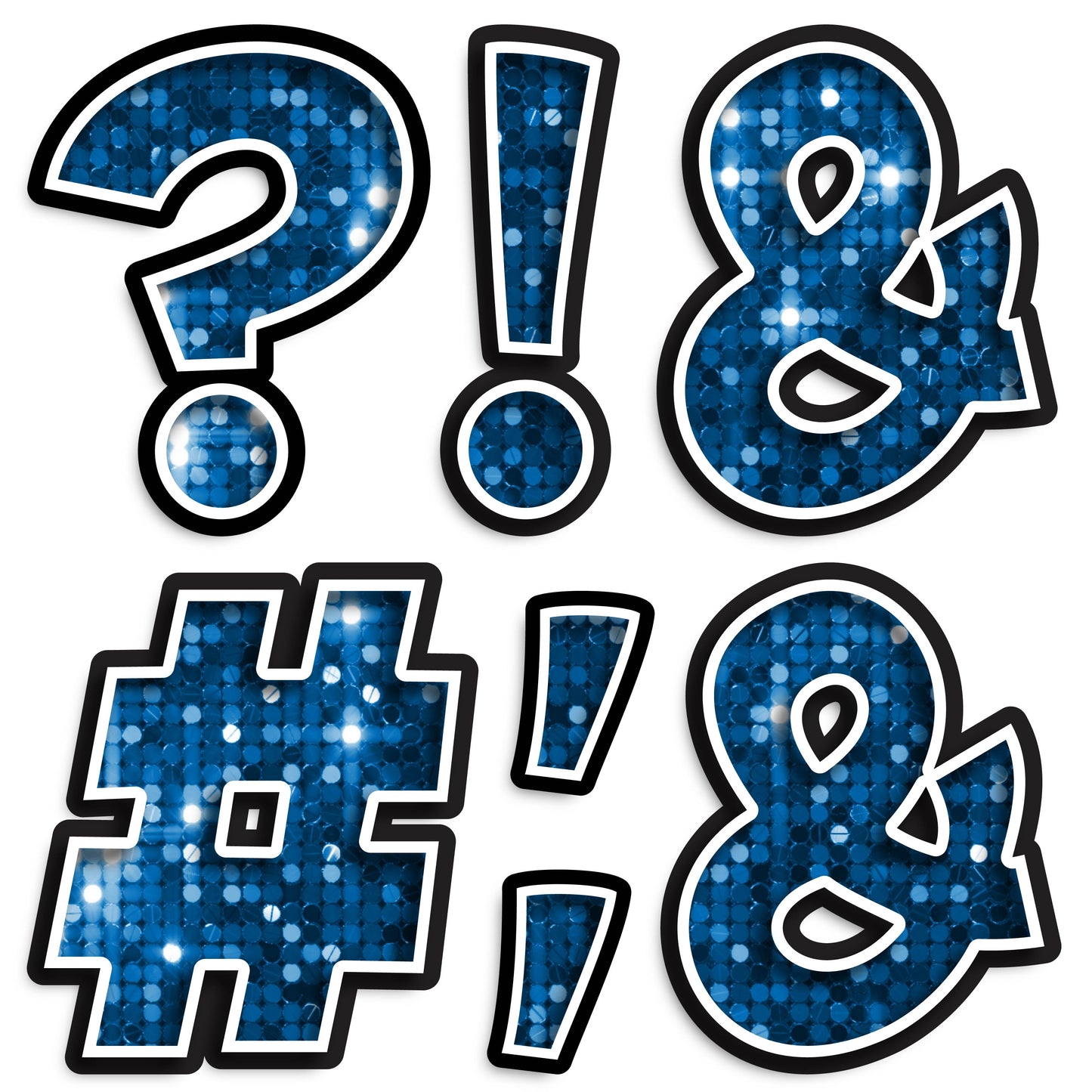 23.5” BOUNCY FONT SEQUIN SPECIAL CHARACTERS - 7 PIECES