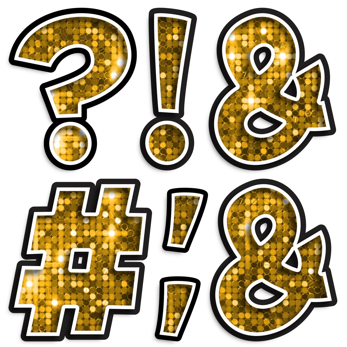 23.5” BOUNCY FONT SEQUIN SPECIAL CHARACTERS - 7 PIECES