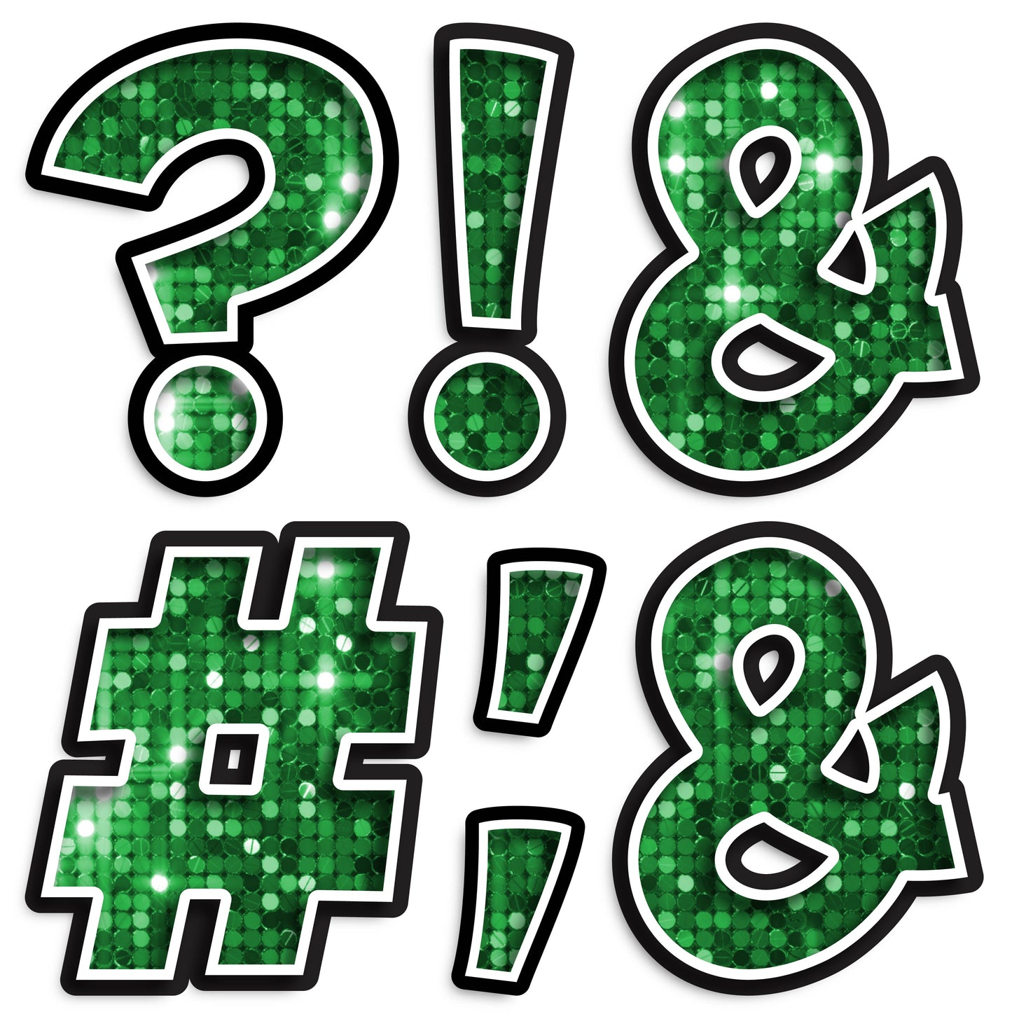 23.5” BOUNCY FONT SEQUIN SPECIAL CHARACTERS - 7 PIECES